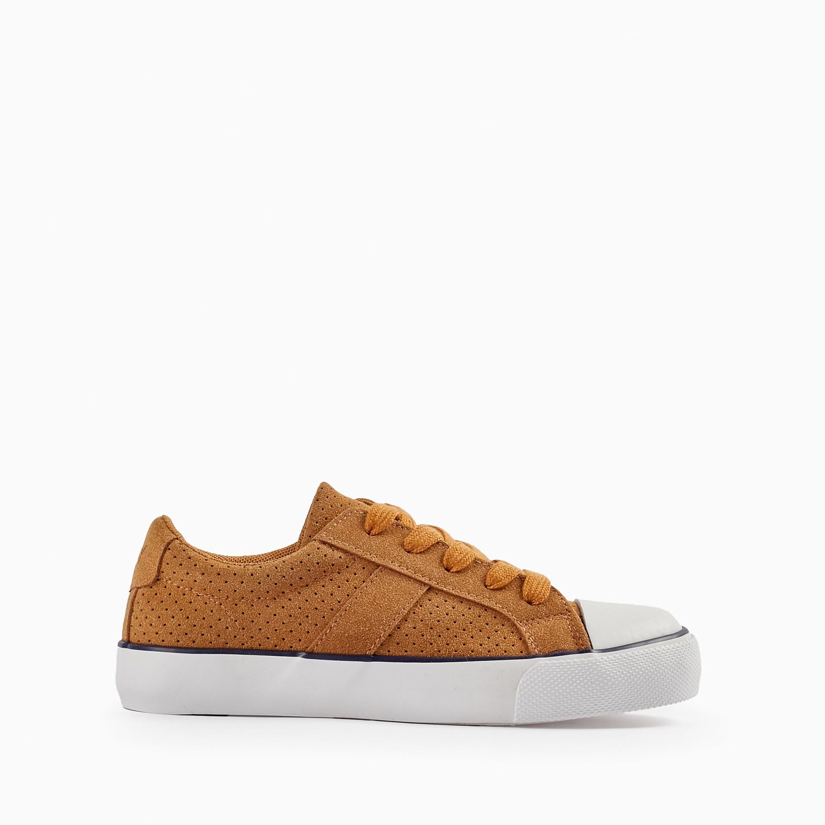 Deck Shoes in Suedine for Boys, Brown