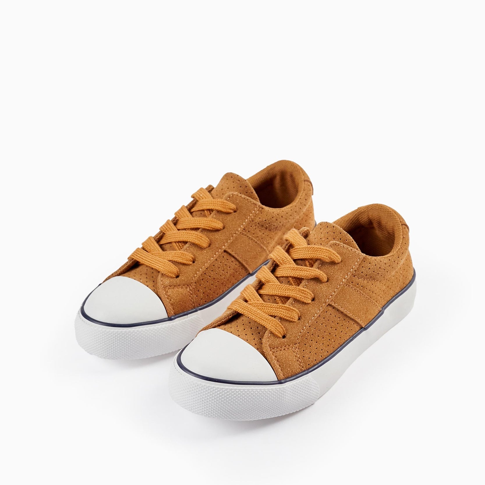 Deck Shoes in Suedine for Boys, Brown