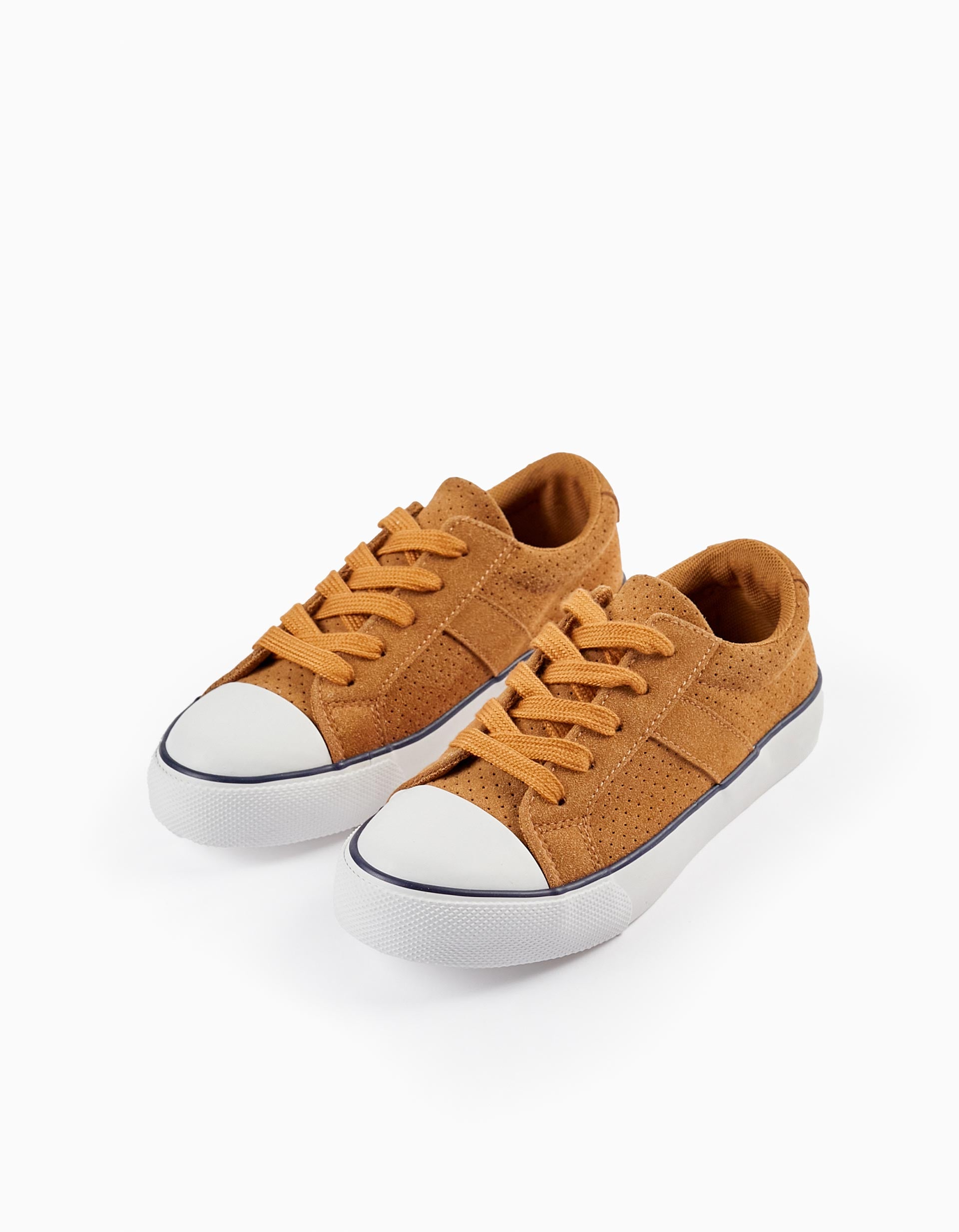 Deck Shoes in Suedine for Boys, Brown