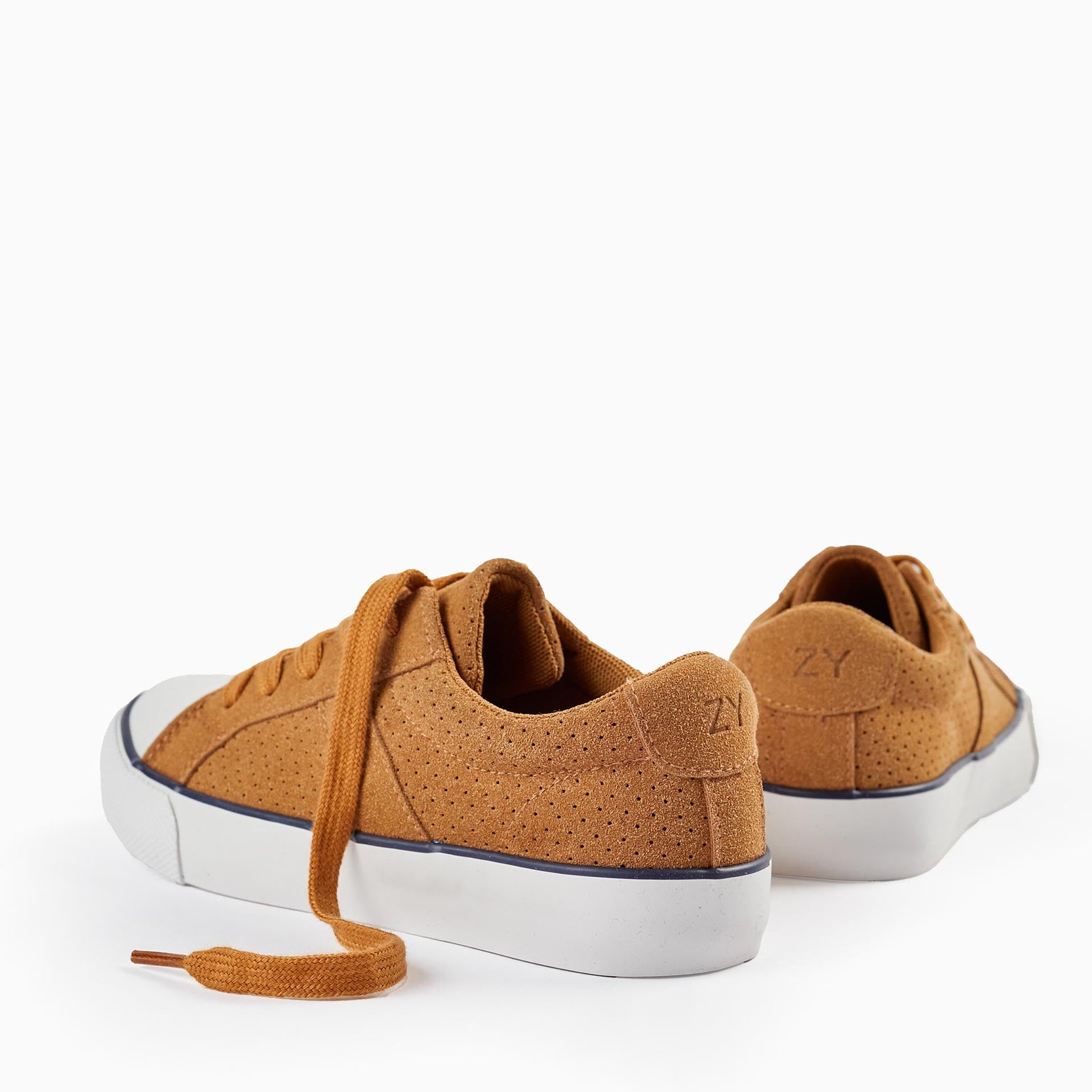 Deck Shoes in Suedine for Boys, Brown