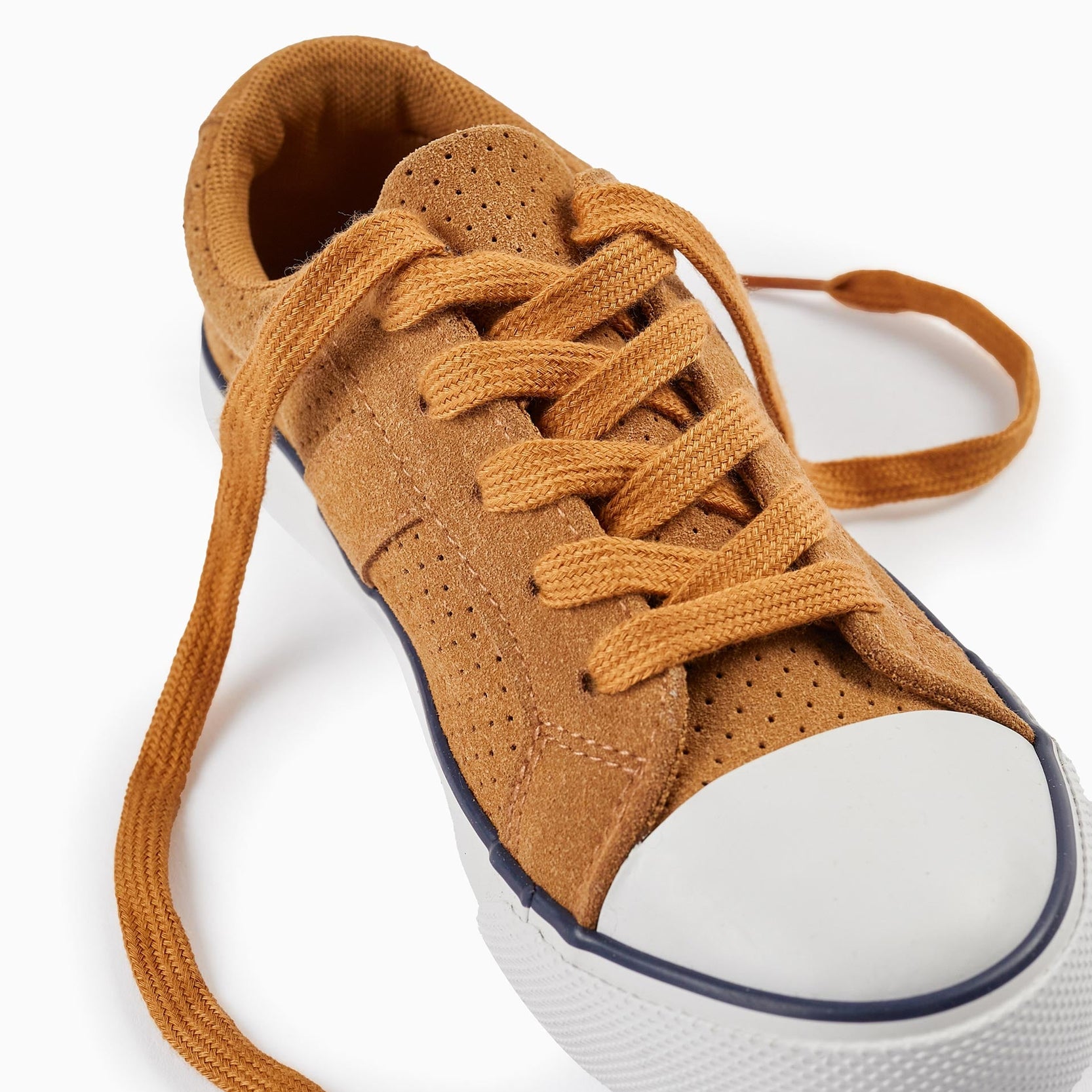Deck Shoes in Suedine for Boys, Brown