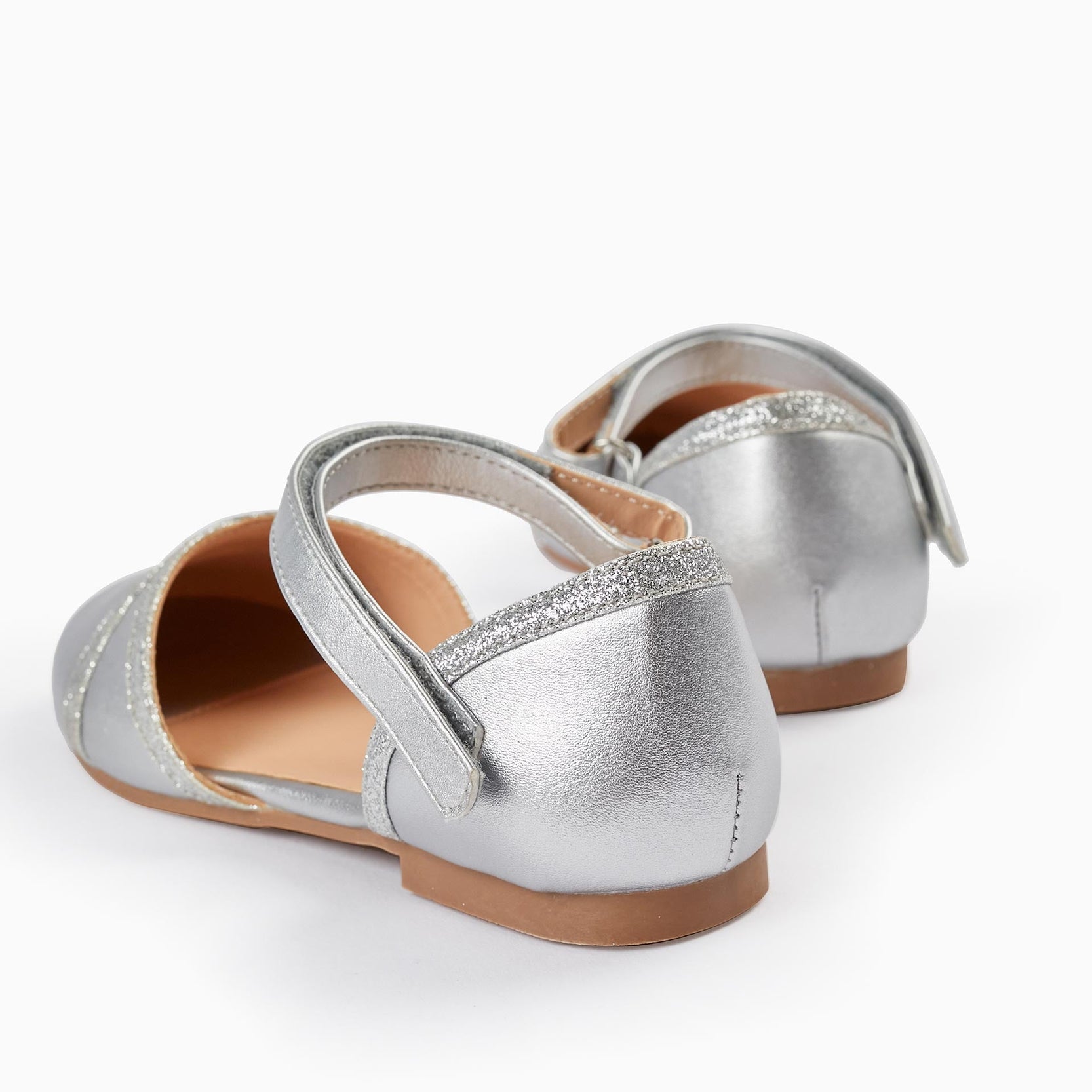 Ballerina Flats with Glitter for Girls, Silver