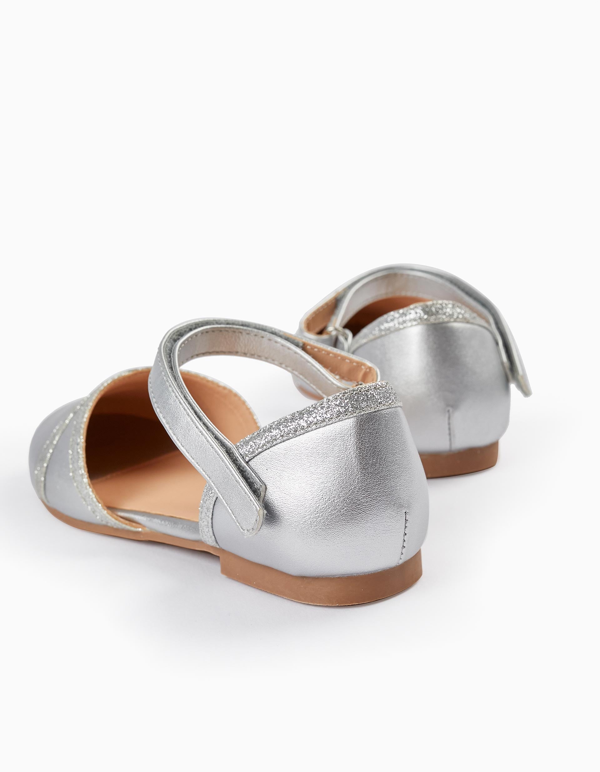 Ballerina Flats with Glitter for Girls, Silver