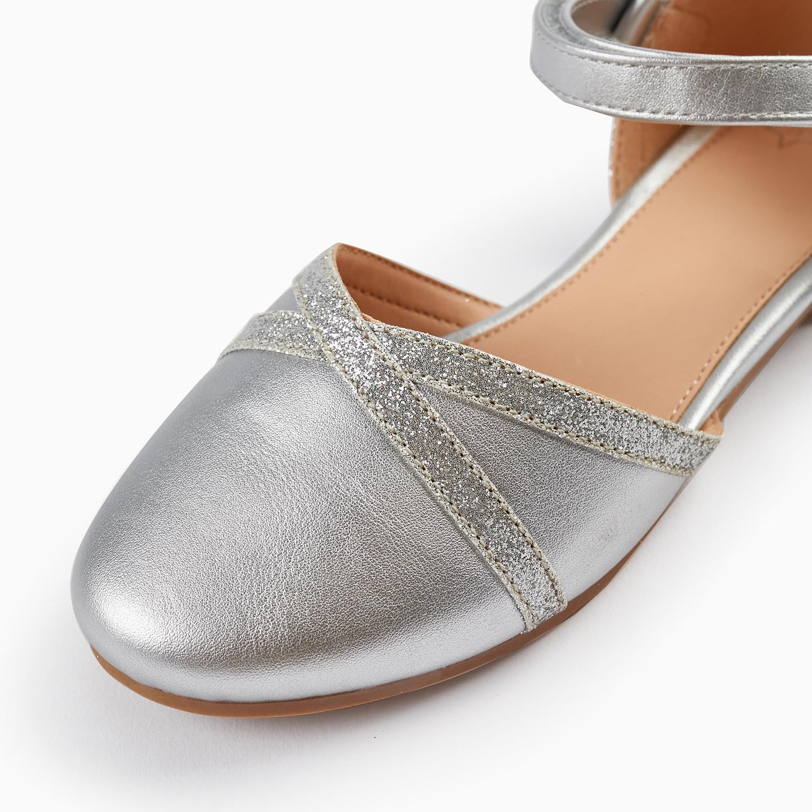 Ballerina Flats with Glitter for Girls, Silver