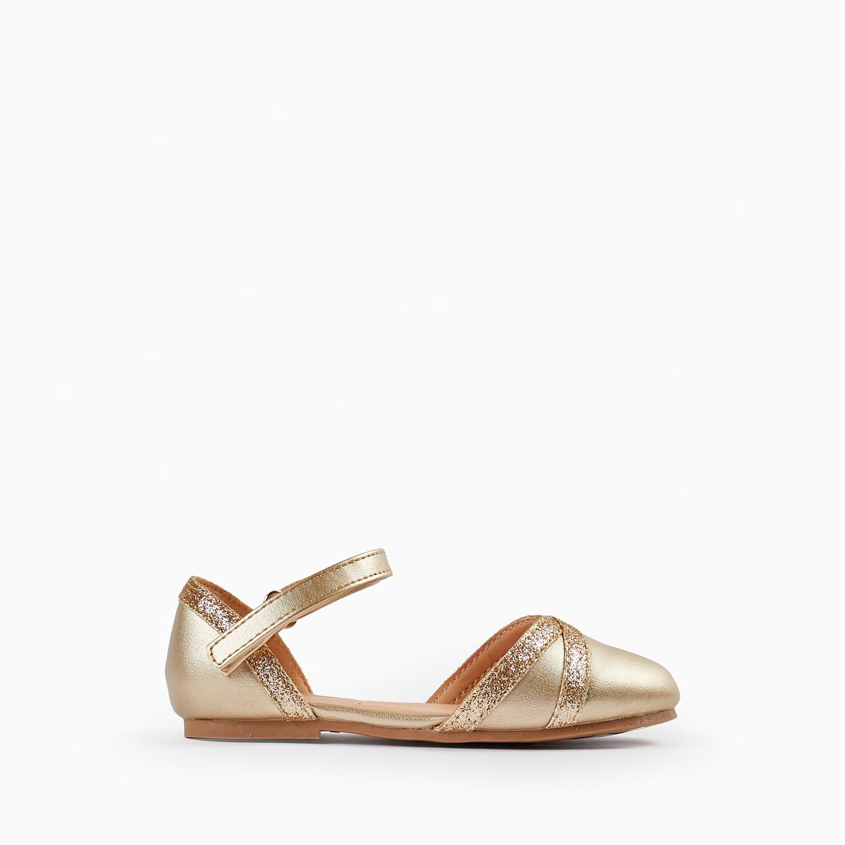 Ballerina Shoes with Glitter for Baby Girls, Gold