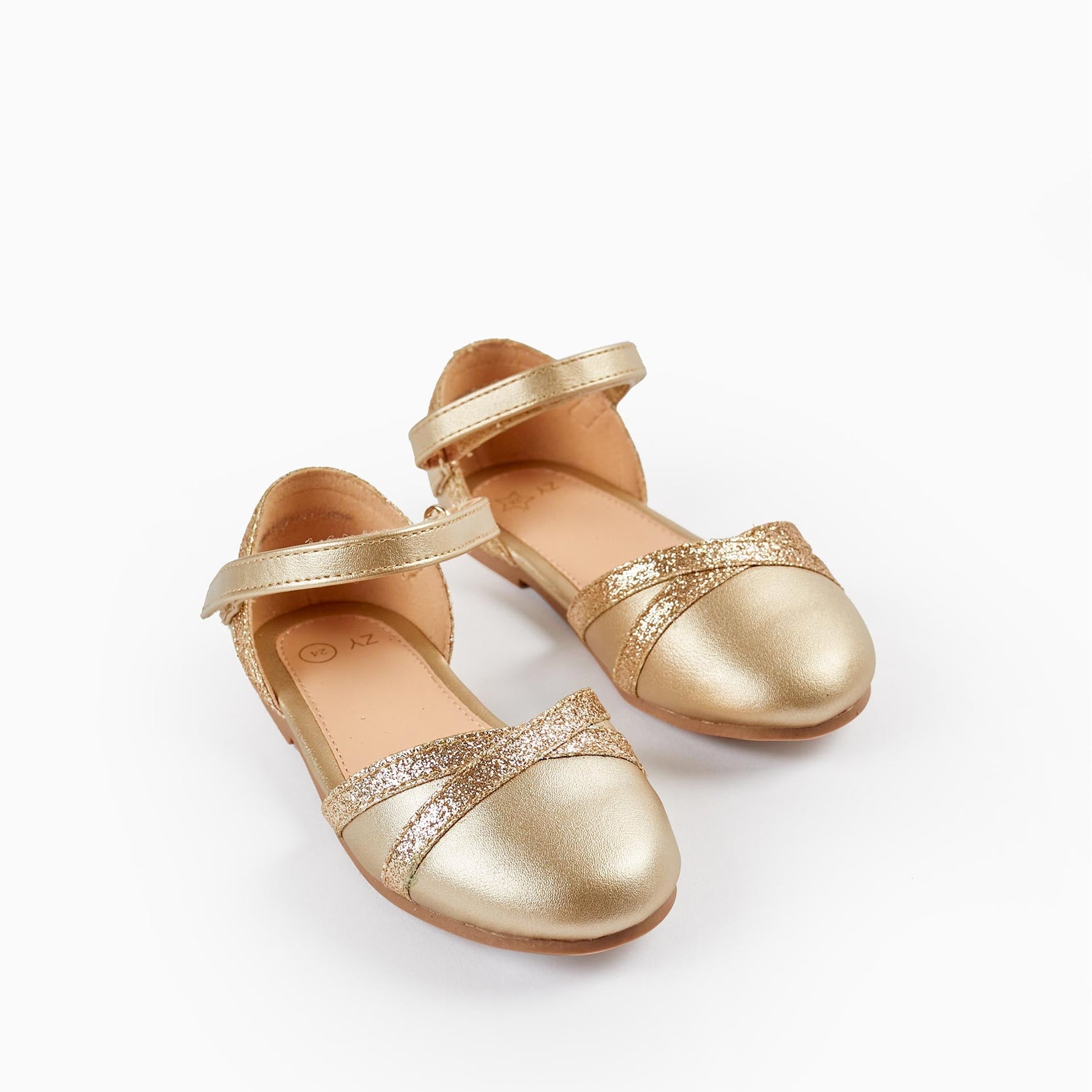 Ballerina Shoes with Glitter for Baby Girls, Gold