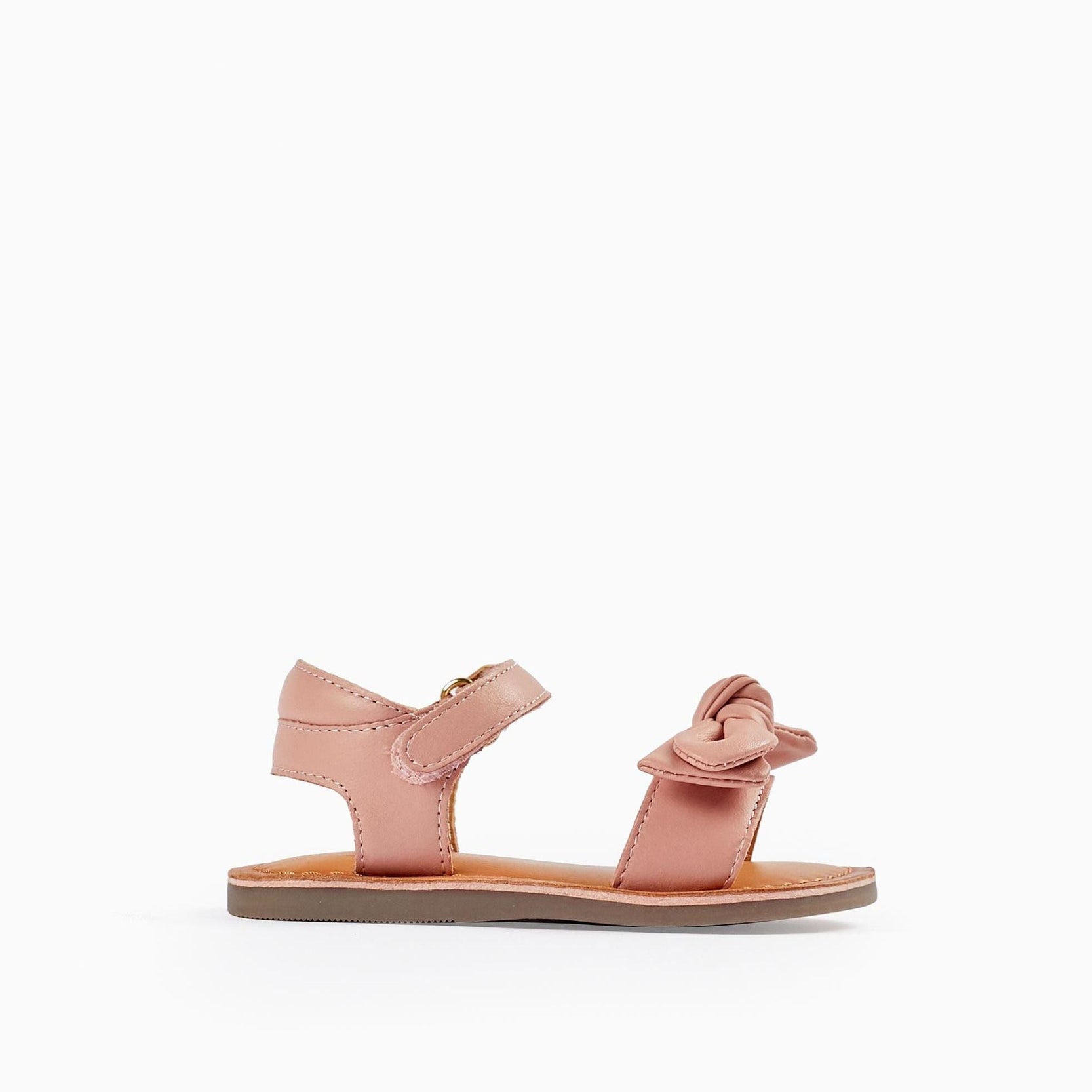 Leather Sandals with Bow for Baby Girls, Pink