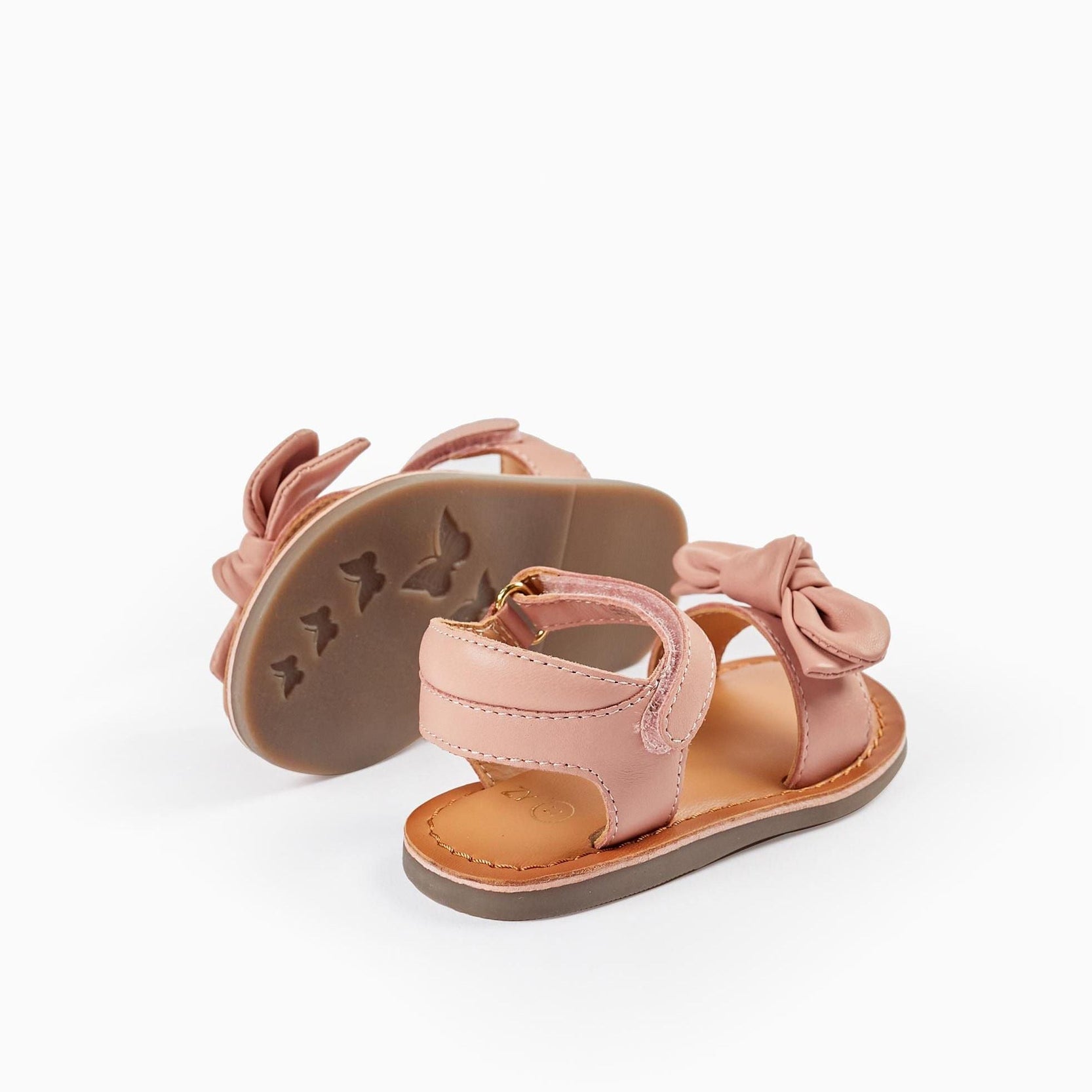 Leather Sandals with Bow for Baby Girls, Pink