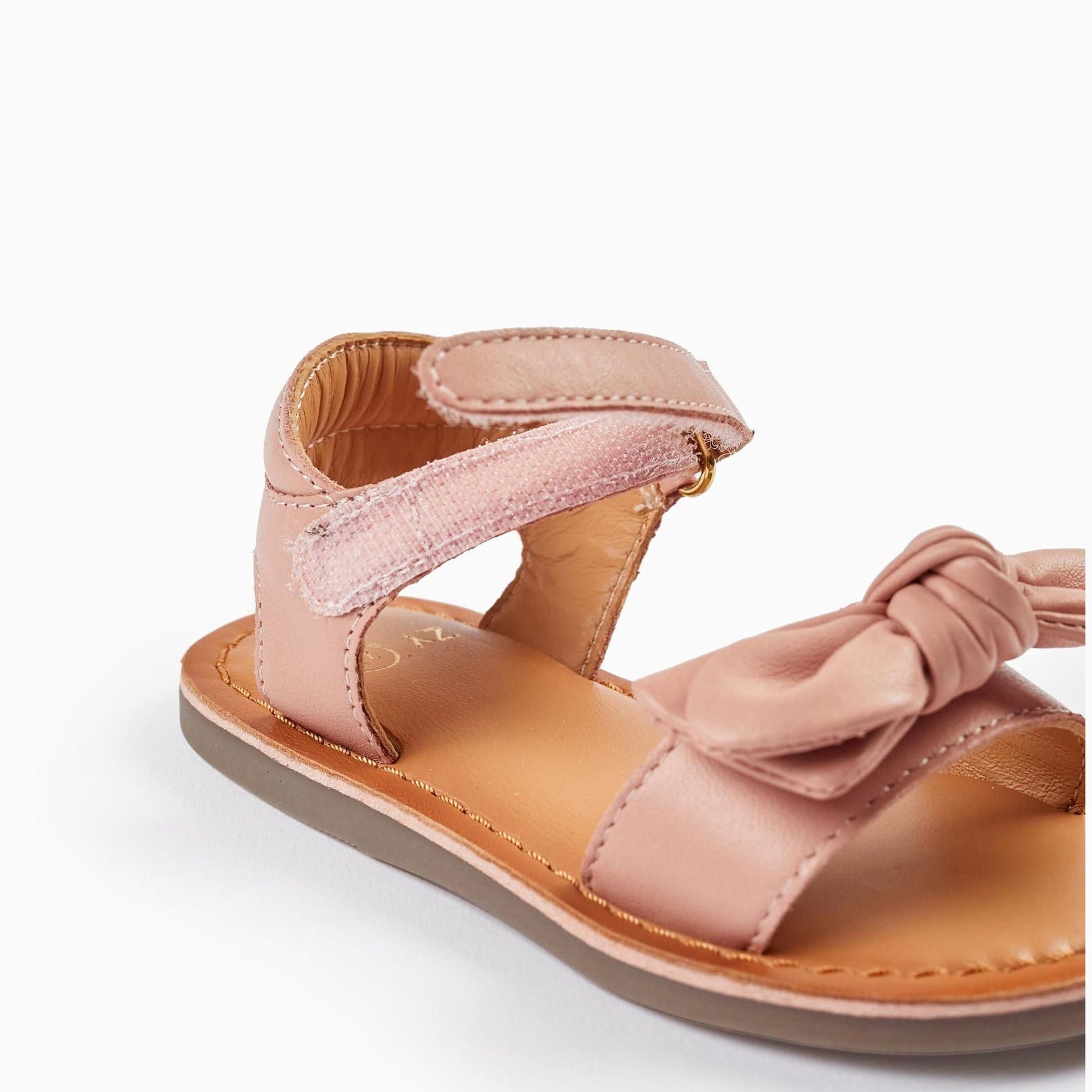 Leather Sandals with Bow for Baby Girls, Pink