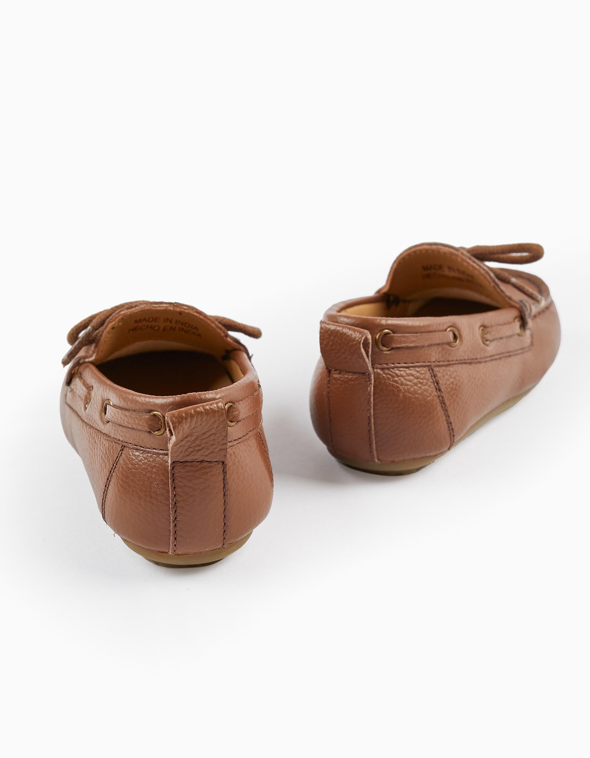 Leather Lace-Up Moccasin Shoes for Baby Boys, Brown