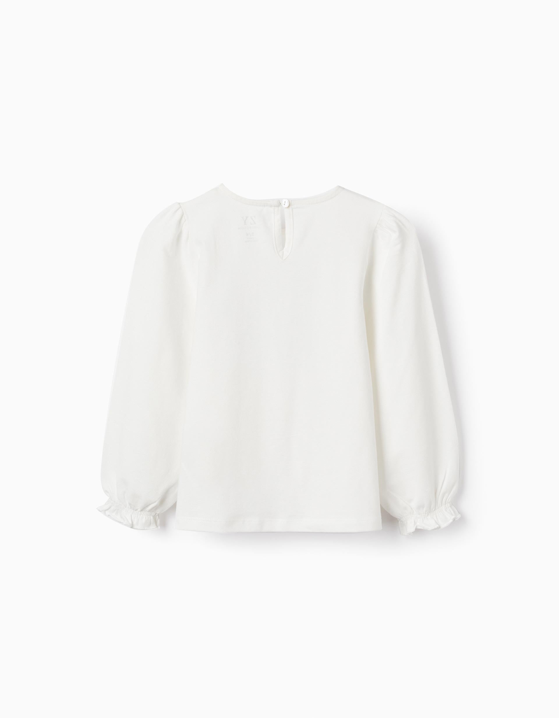 Long Sleeve T-Shirt for Girls 'Floral', White