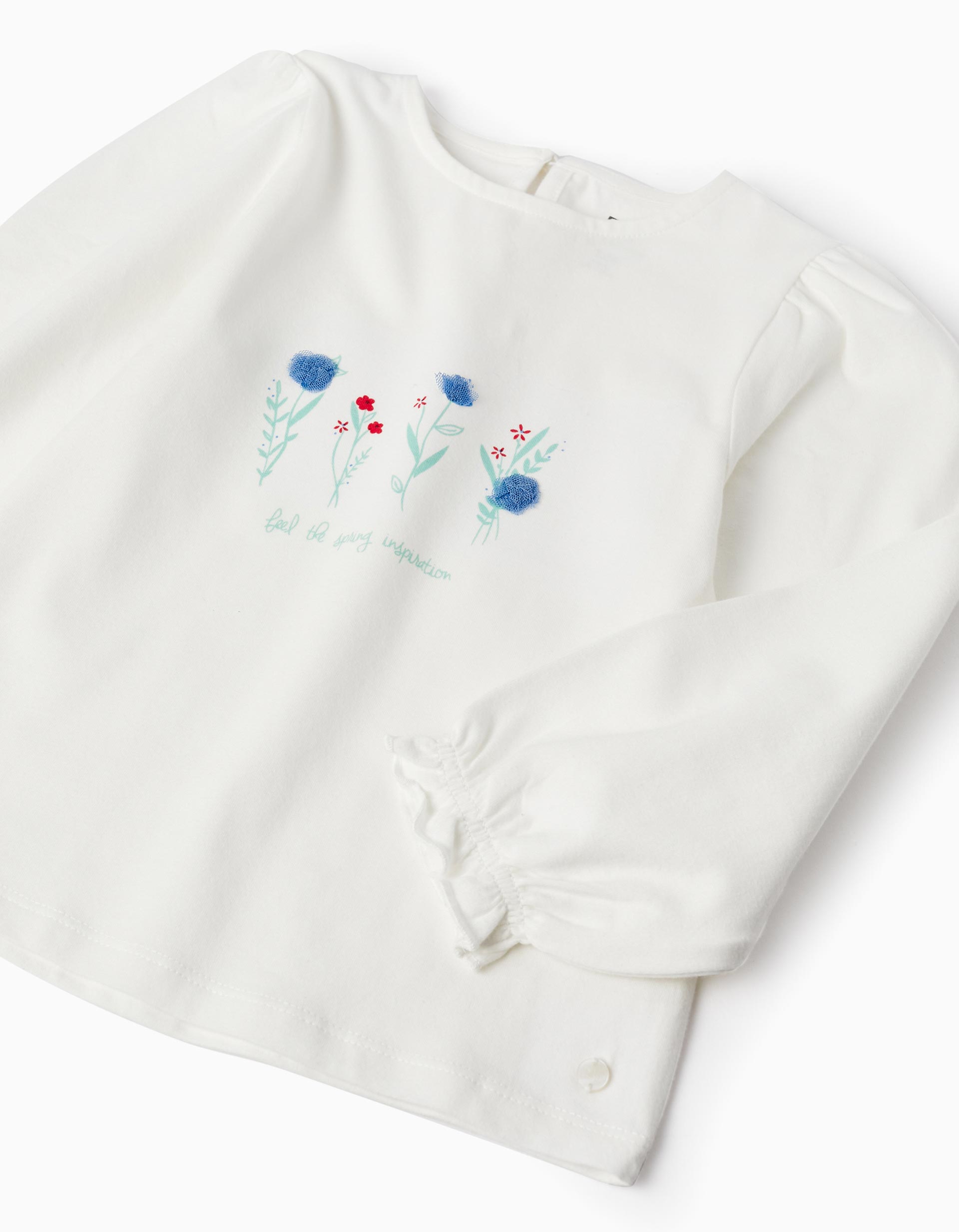Long Sleeve T-Shirt for Girls 'Floral', White