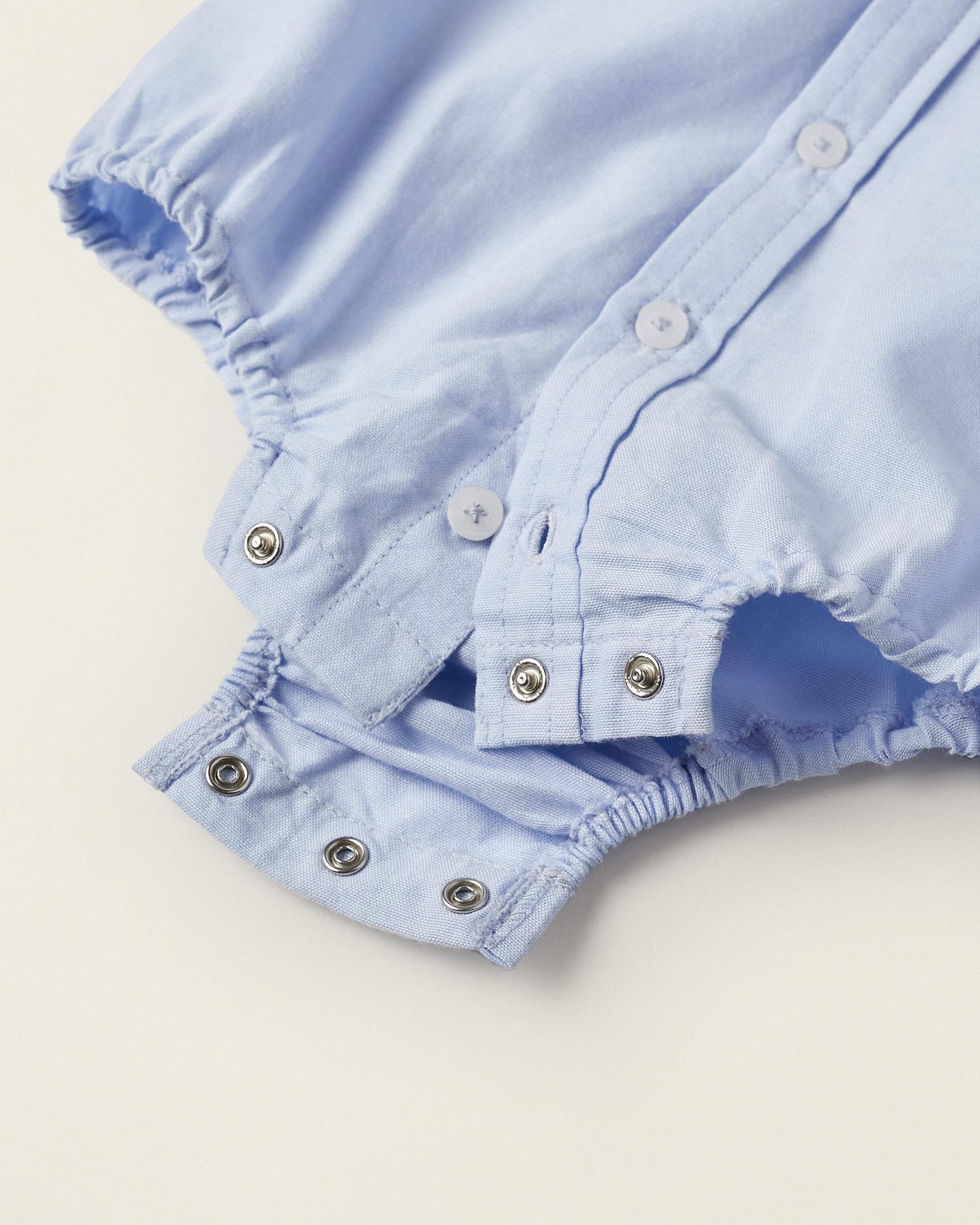 Oxford Cotton Body for Newborn Boys, Blue