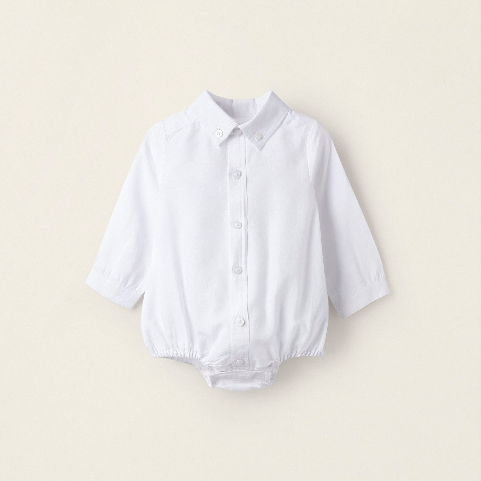 Oxford Cotton Body for Newborn Boys, White