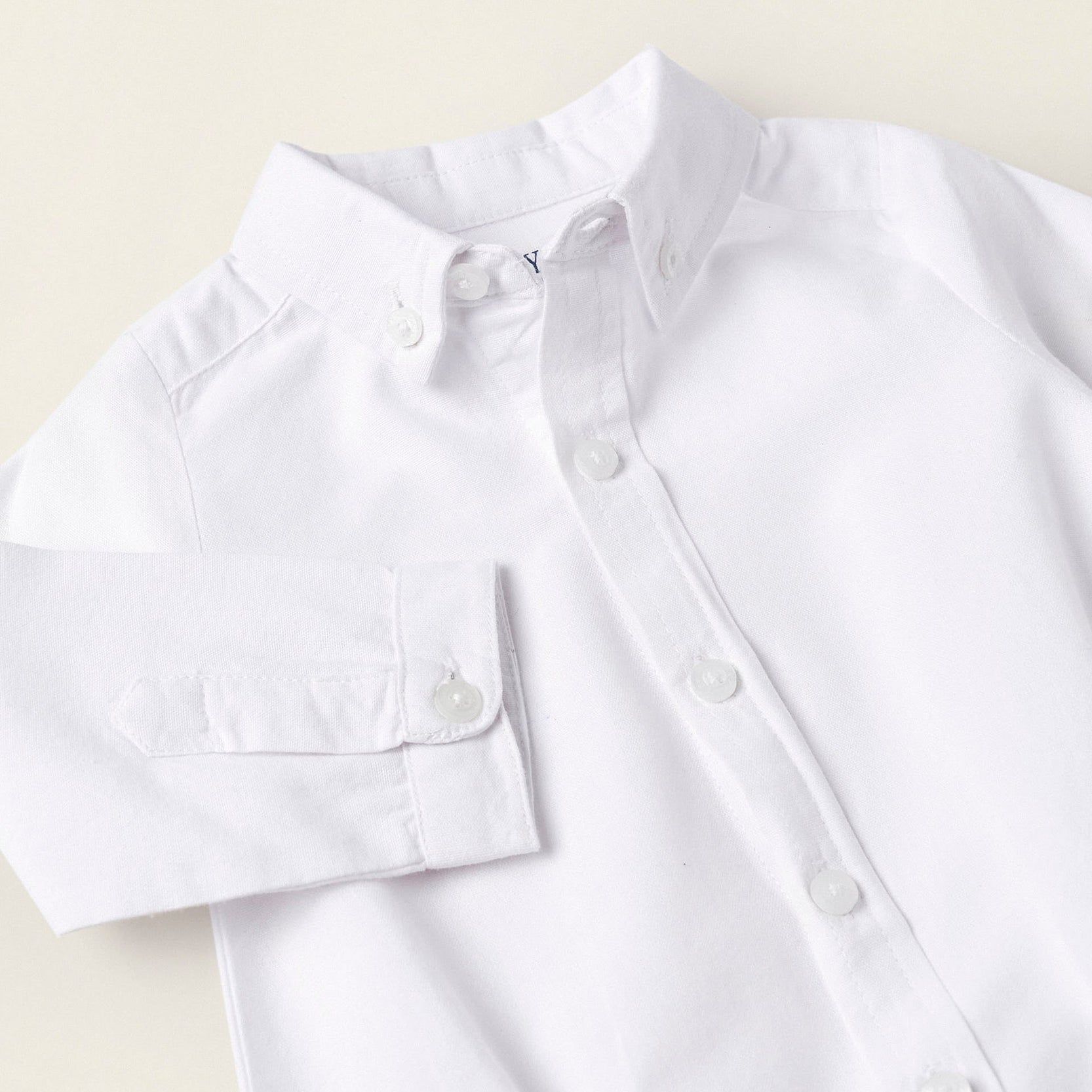 Oxford Cotton Body for Newborn Boys, White