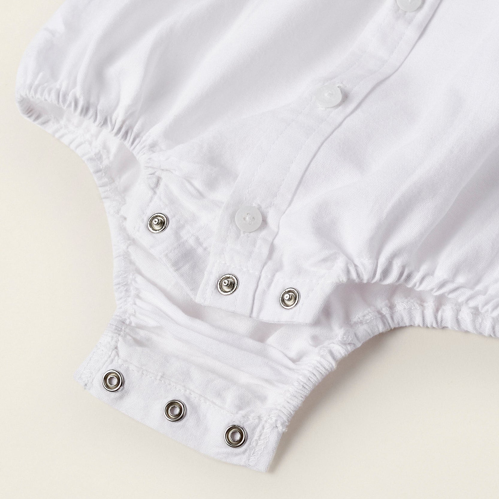 Oxford Cotton Body for Newborn Boys, White