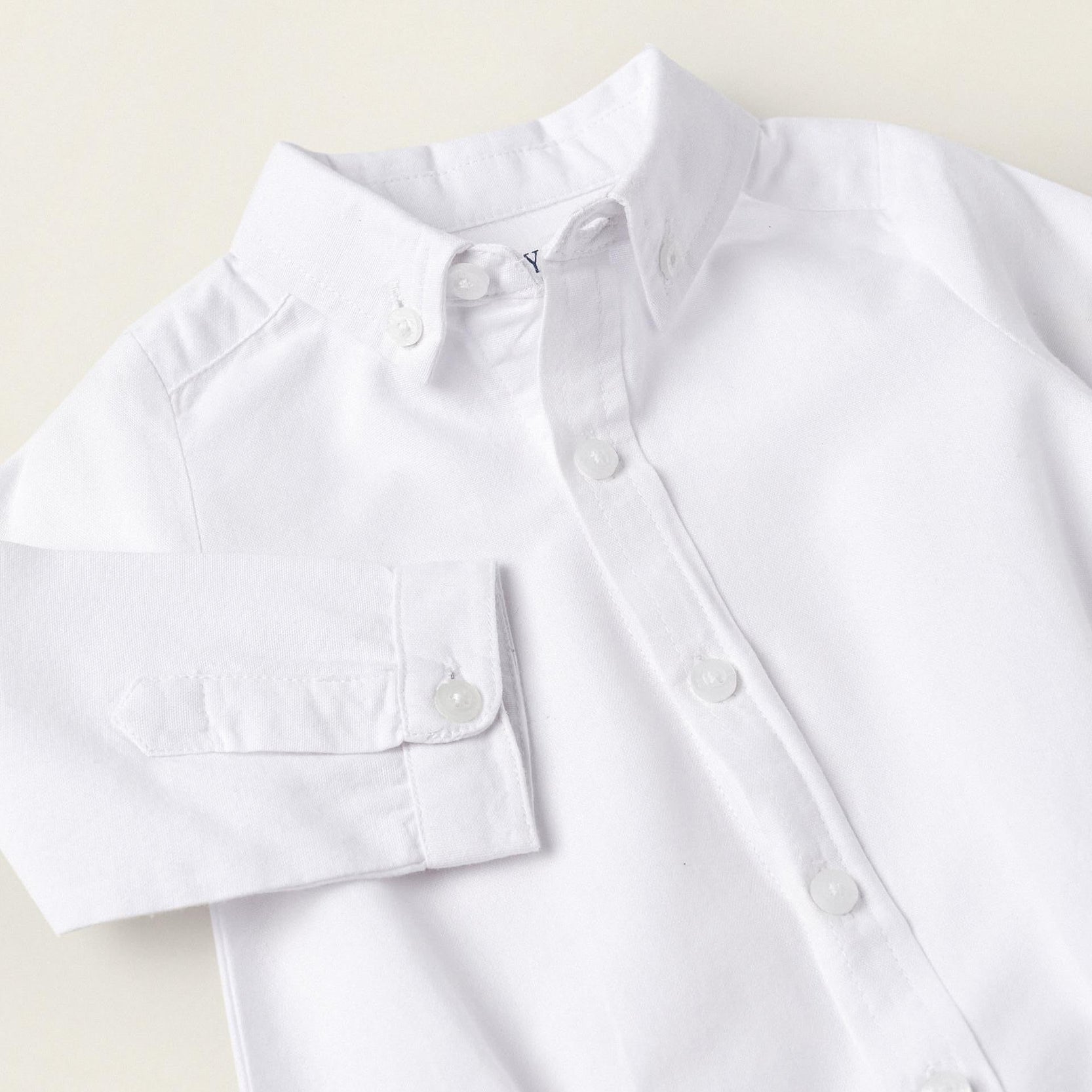 Oxford Cotton Body for Newborn Boys, White