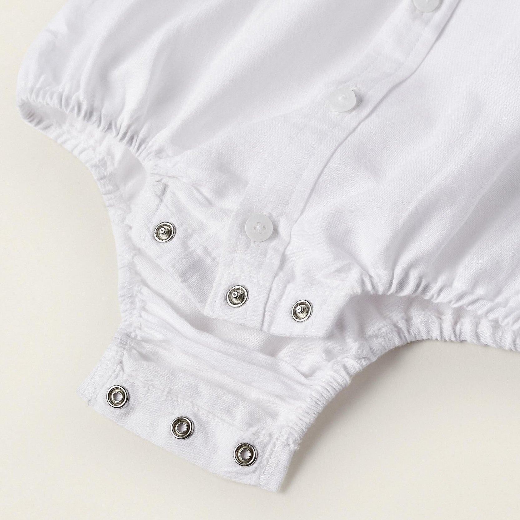 Oxford Cotton Body for Newborn Boys, White