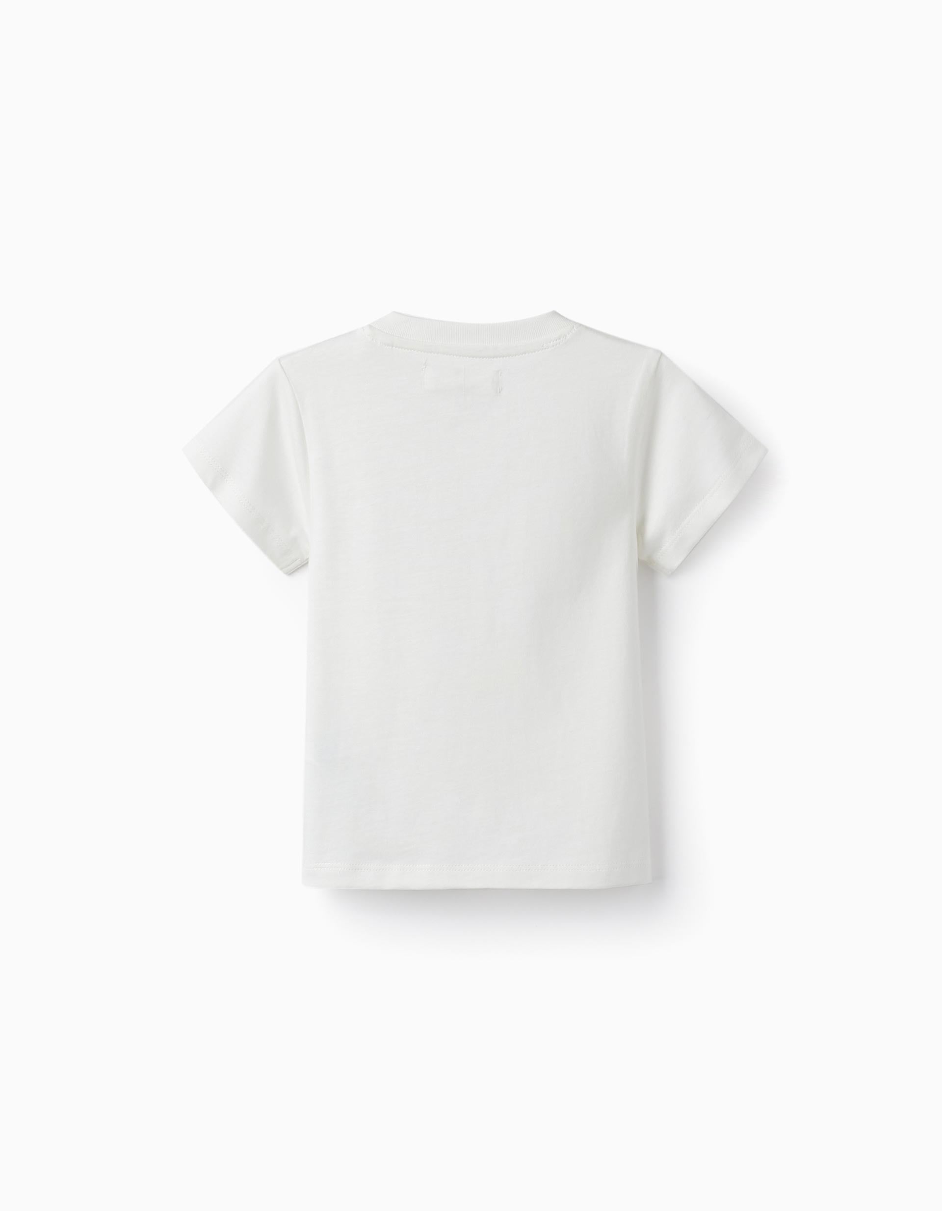 Cotton T-Shirt for Baby Boys, White