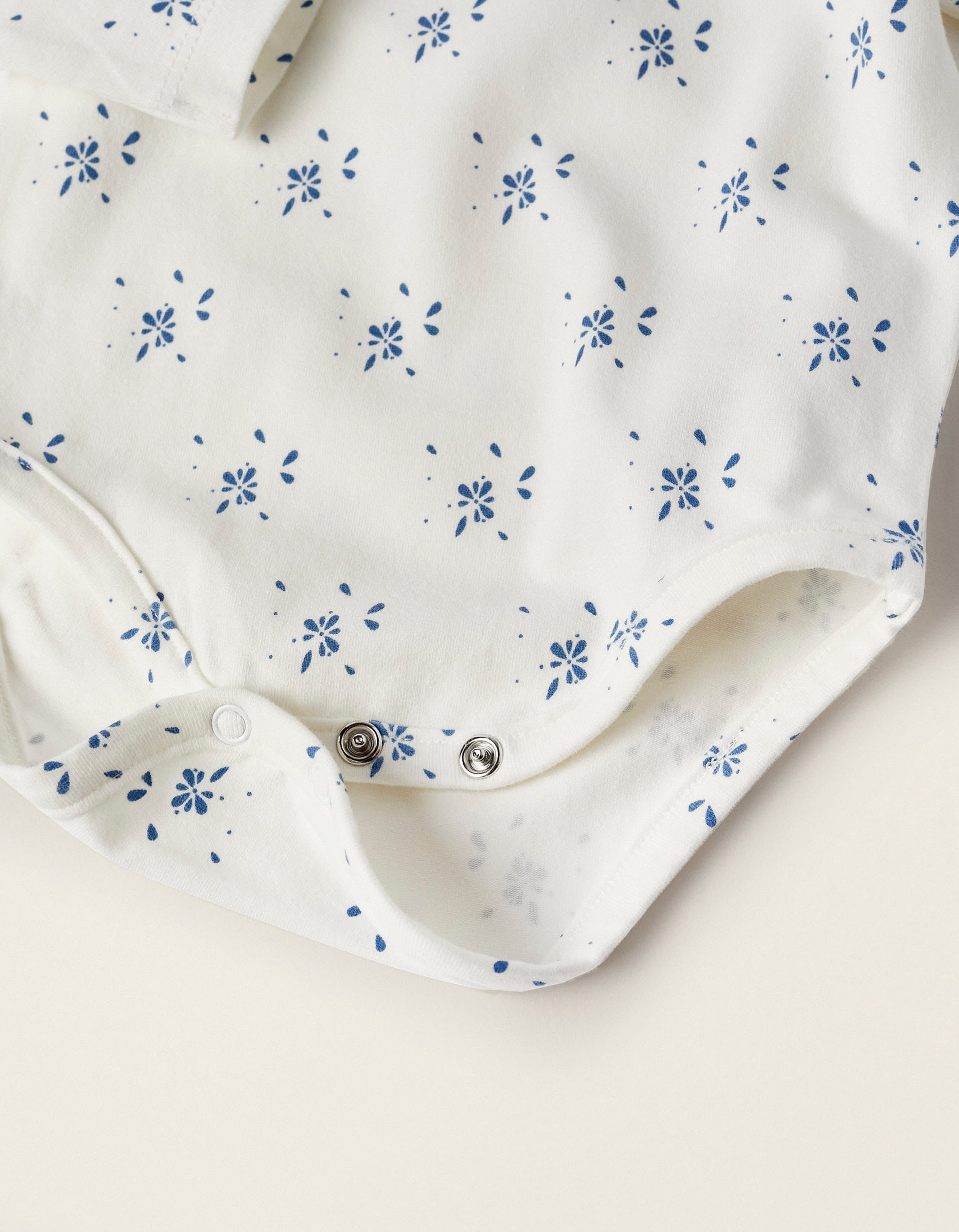 Long Sleeve Cotton Jersey Bodysuit for Newborn Girls, White