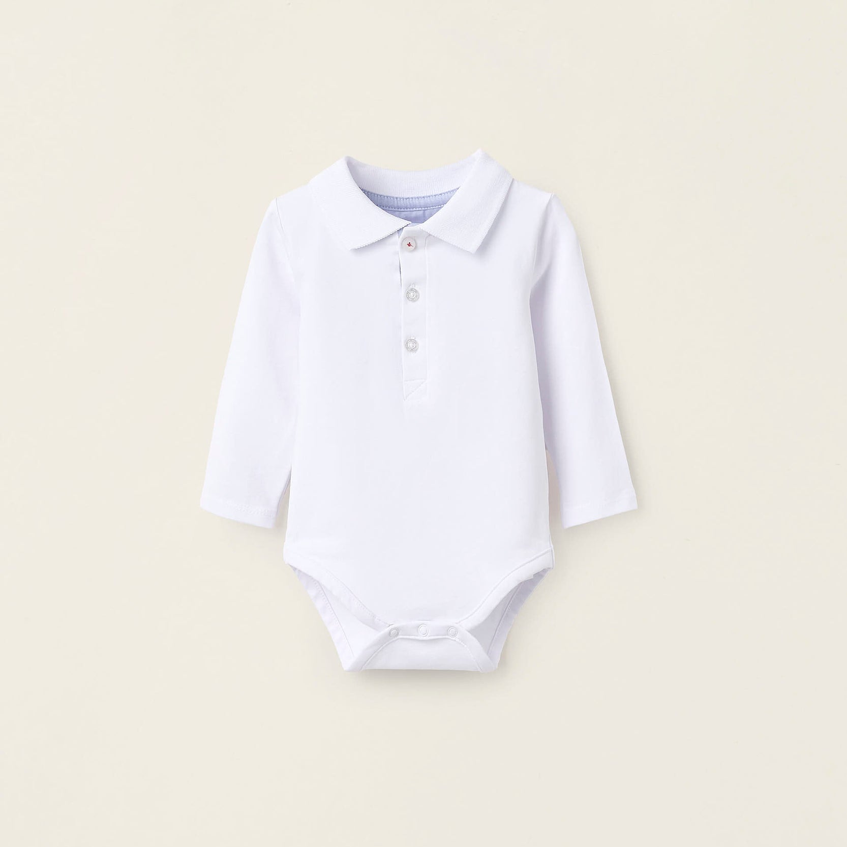Long-sleeved Bodysuit for Newborn Boys, White