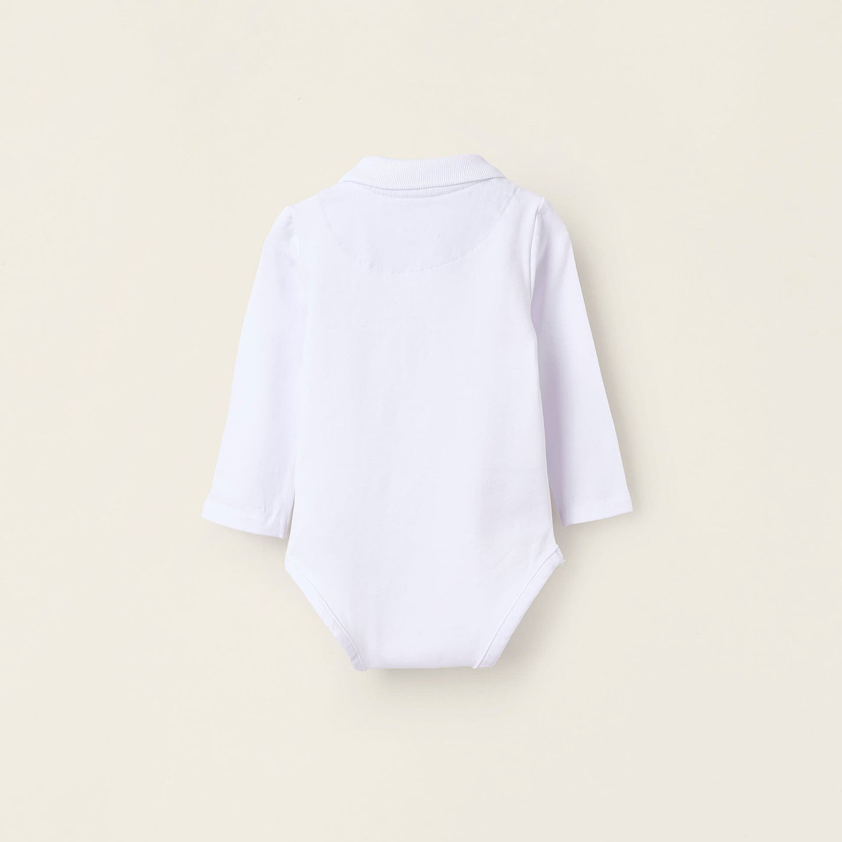 Long-sleeved Bodysuit for Newborn Boys, White