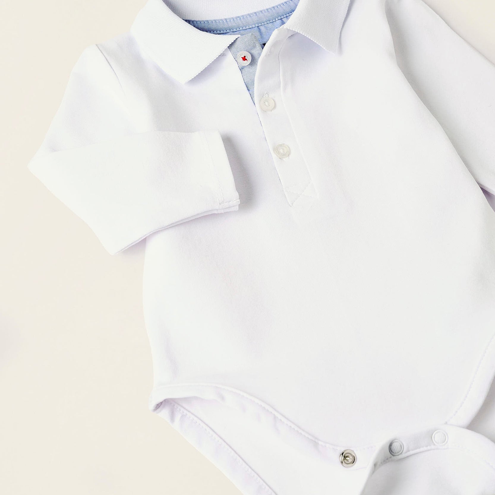 Long-sleeved Bodysuit for Newborn Boys, White