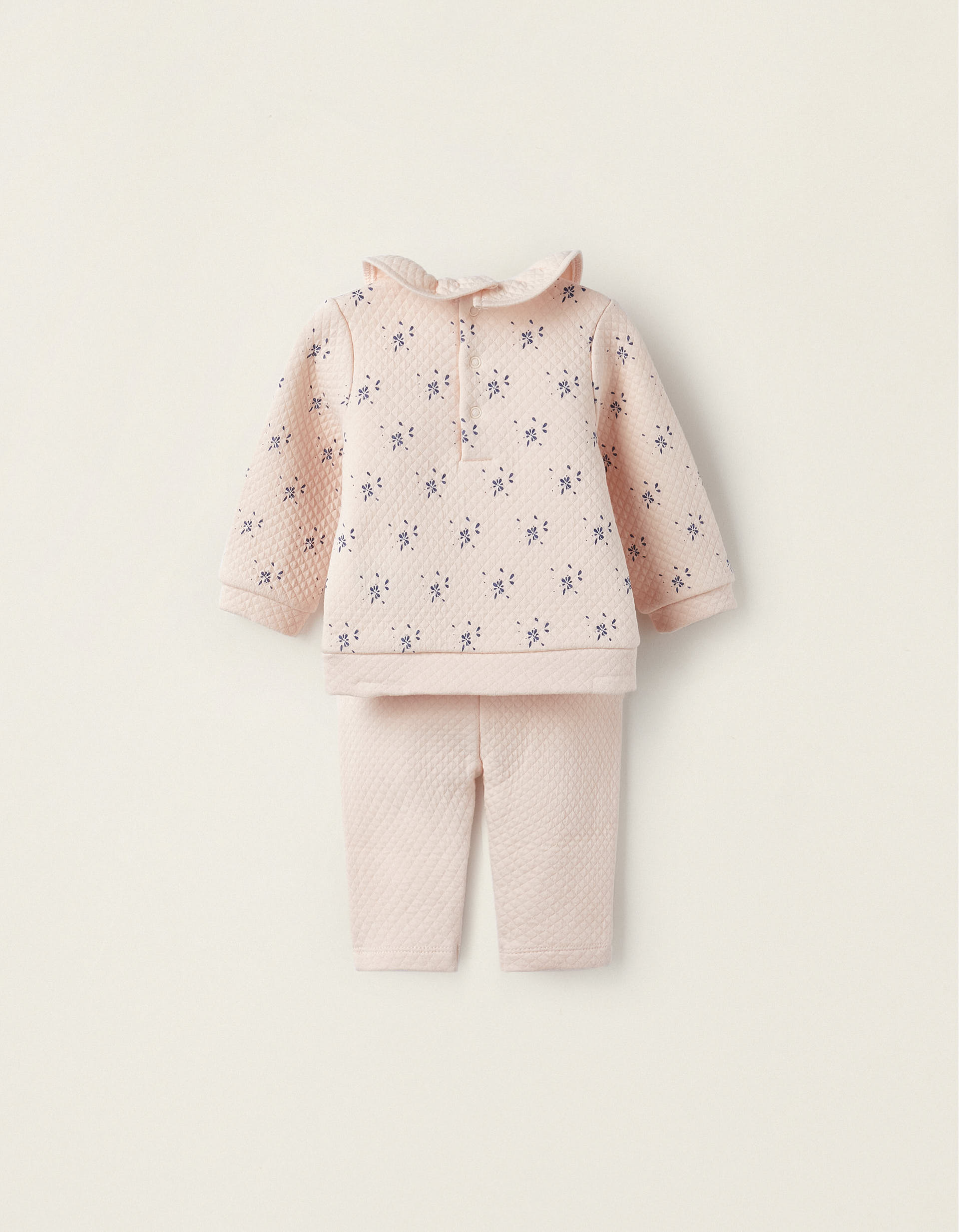 Padded Set Sweater + Trousers for Newborn Girls, Pink