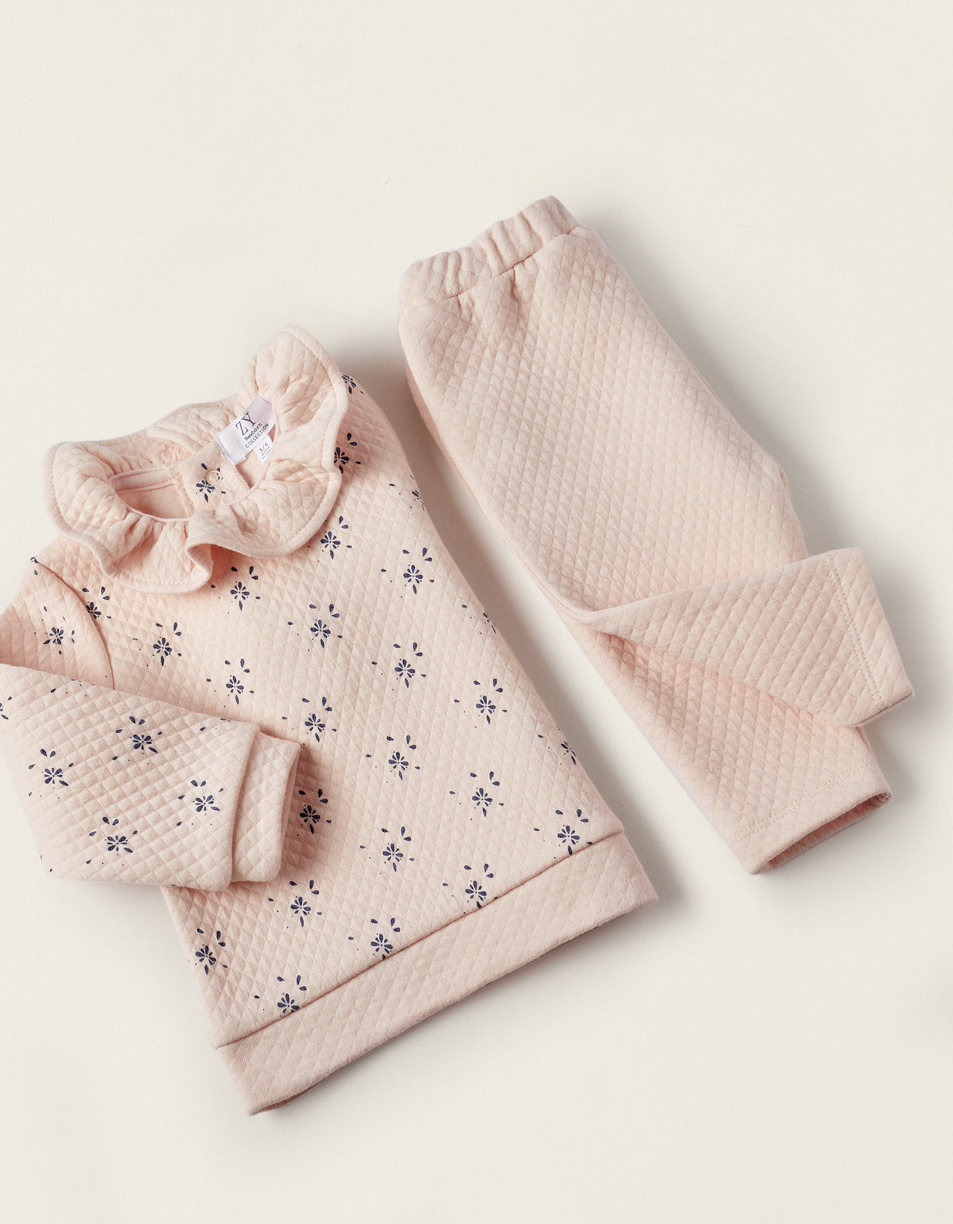 Padded Set Sweater + Trousers for Newborn Girls, Pink
