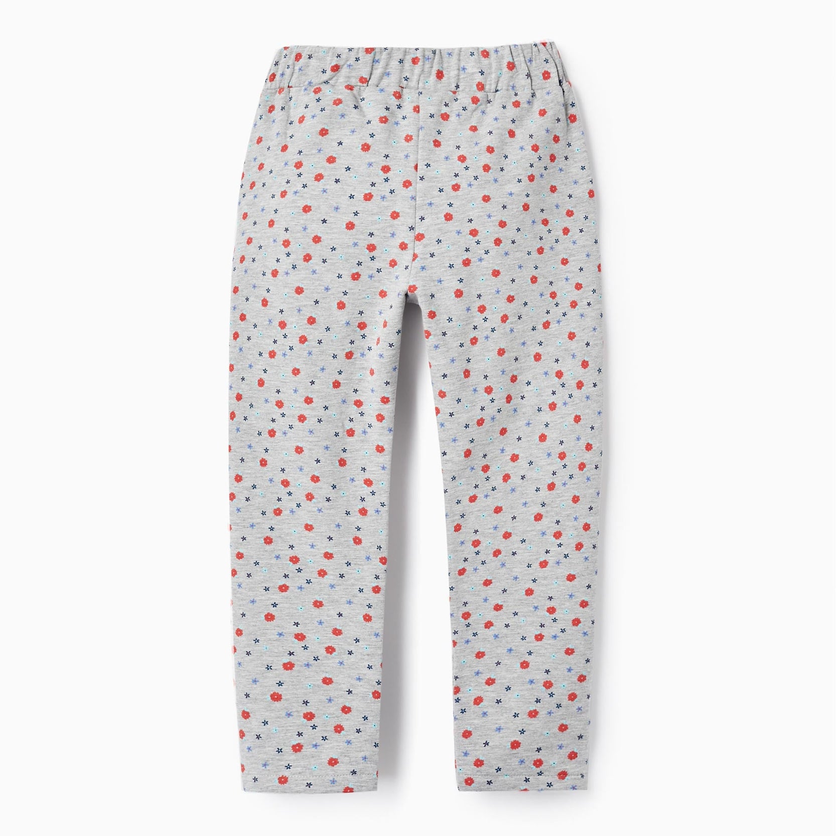 Cotton Trousers with Floral Pattern for Girls, Grey