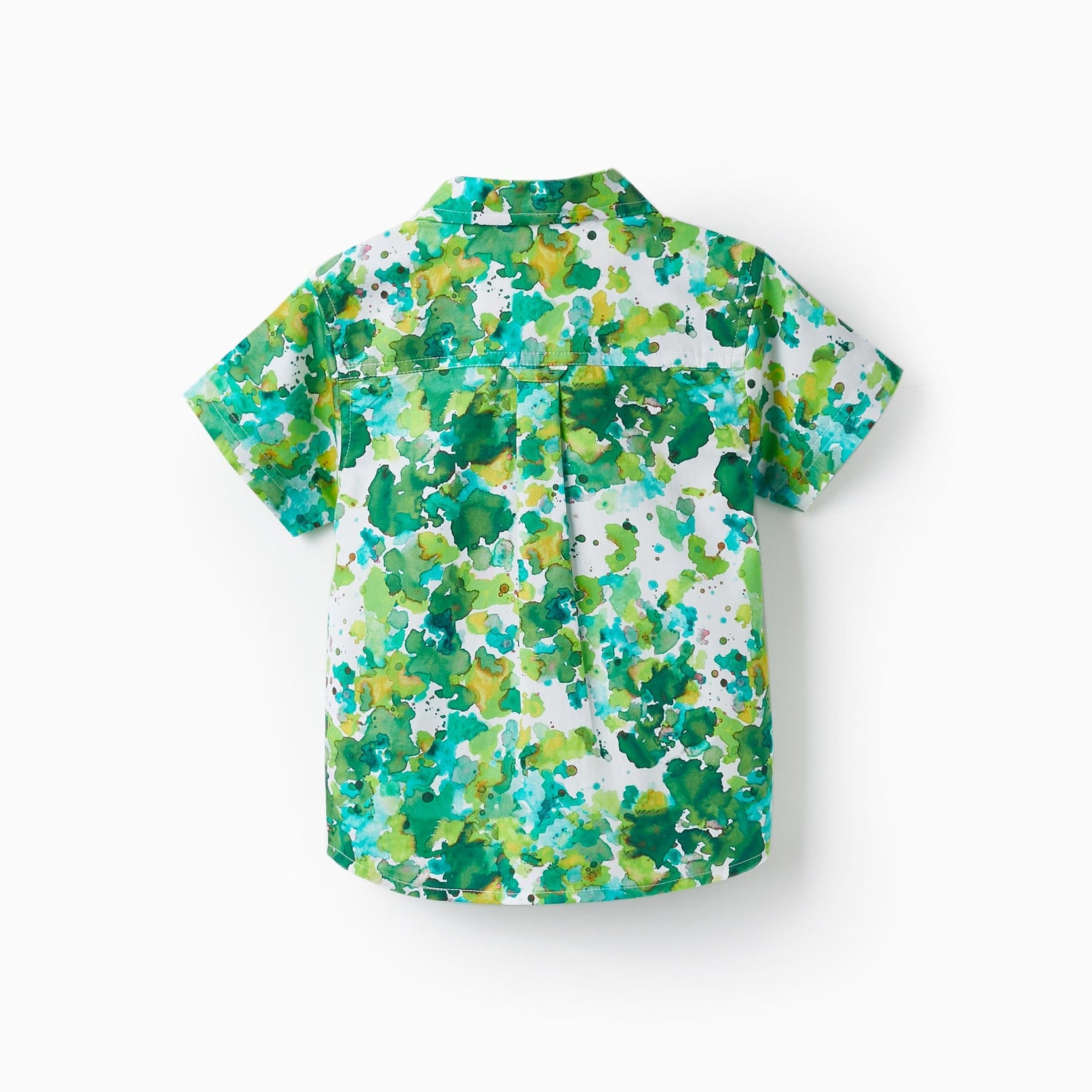 Short Sleeve Shirt for Baby Boy, White/Green