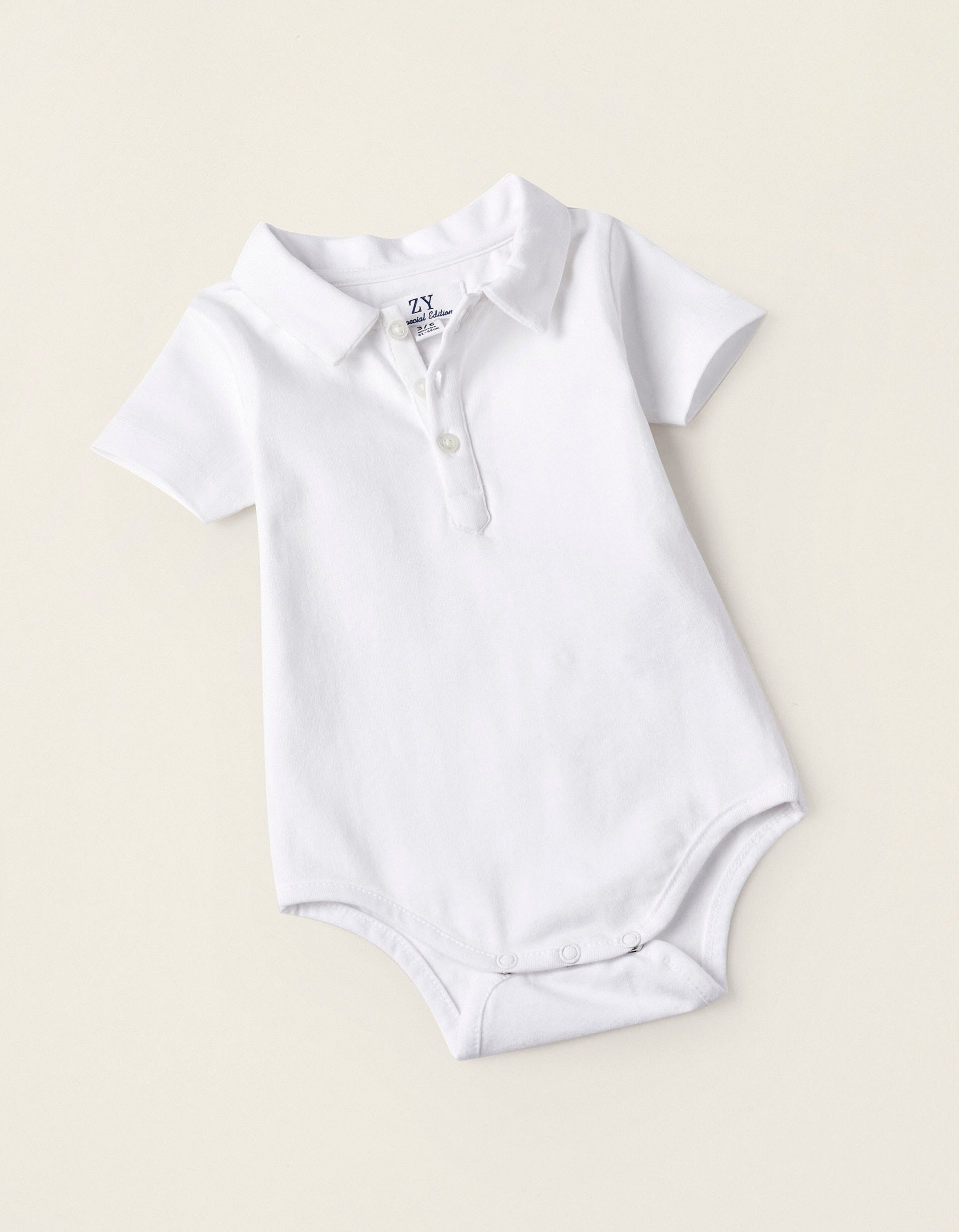 Set of Newborn Wrapover Bodysuit + Bloomers, White/Blue