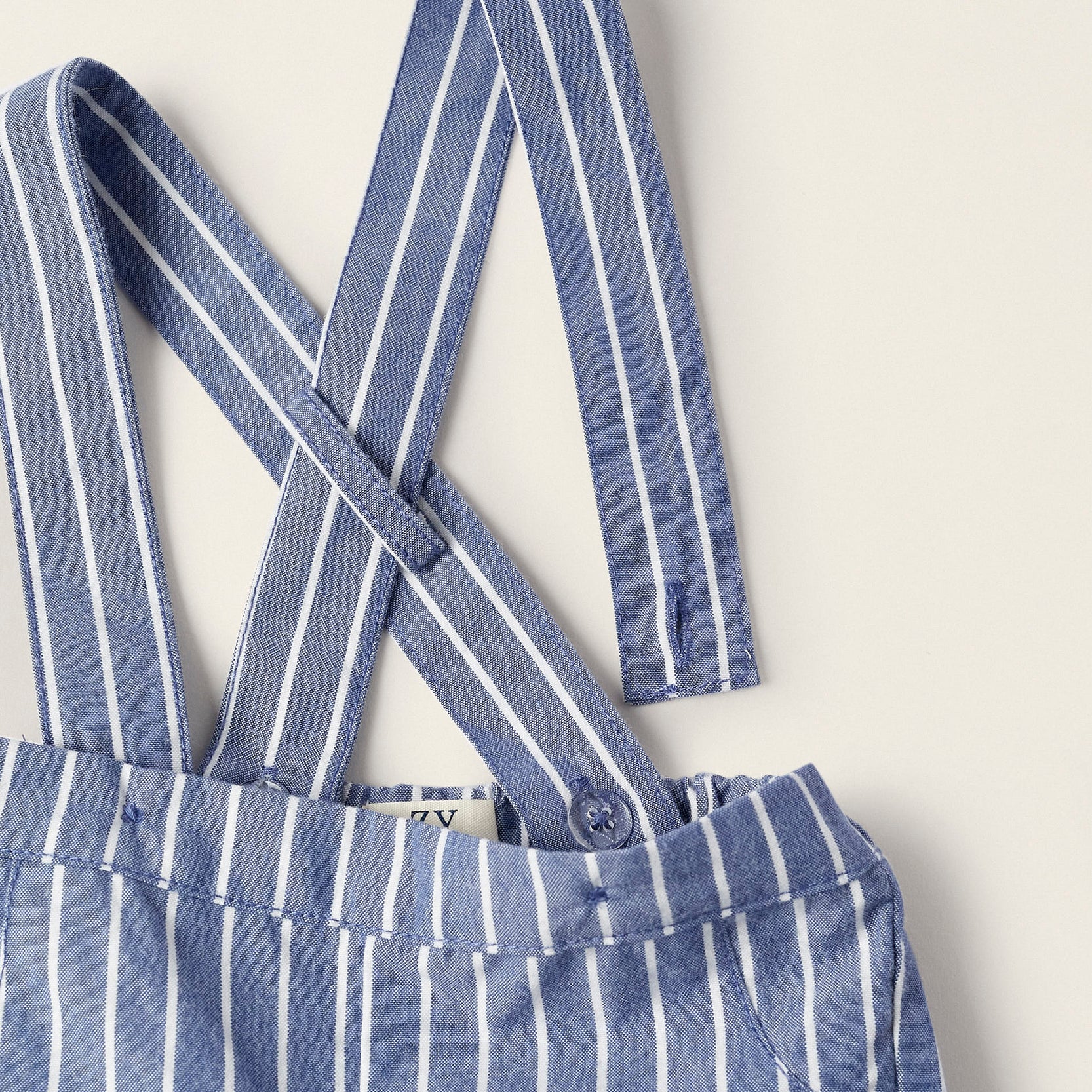 Bodysuit + Trousers with Straps for Newborn Boys, Blue/White