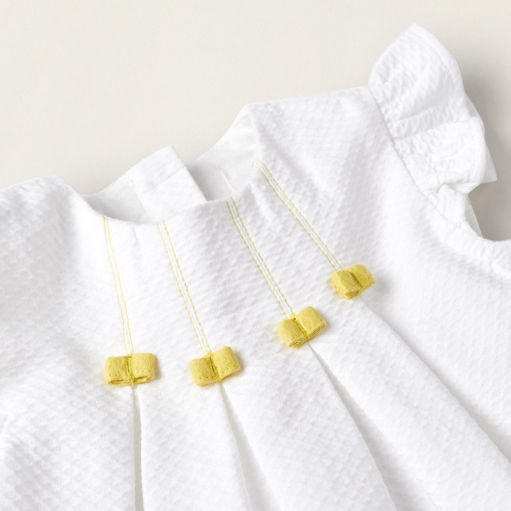 Cotton Dress + Bloomers for Newborn Girls, White