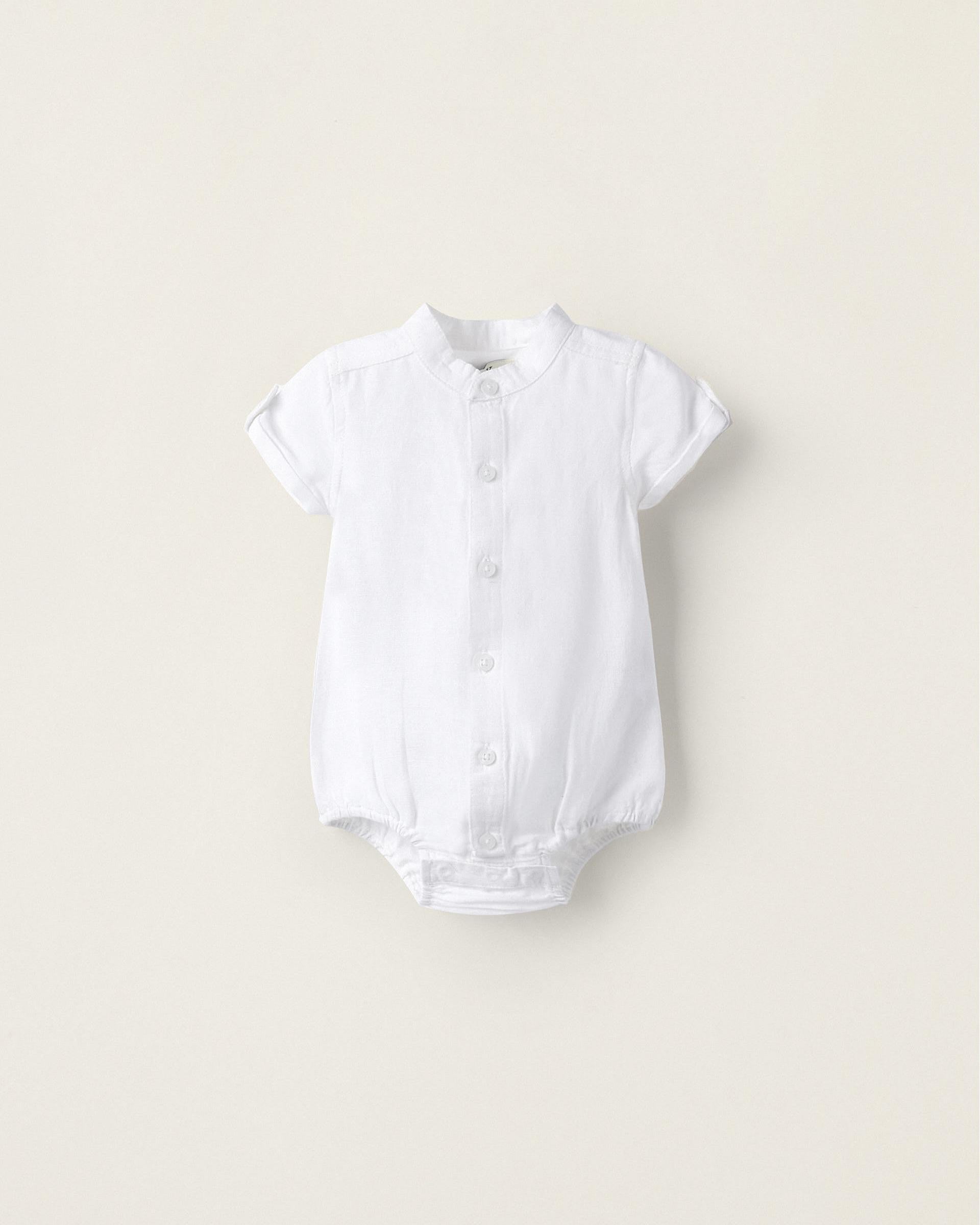 Short Sleeve Bodysuit for Newborns 'B&S', White