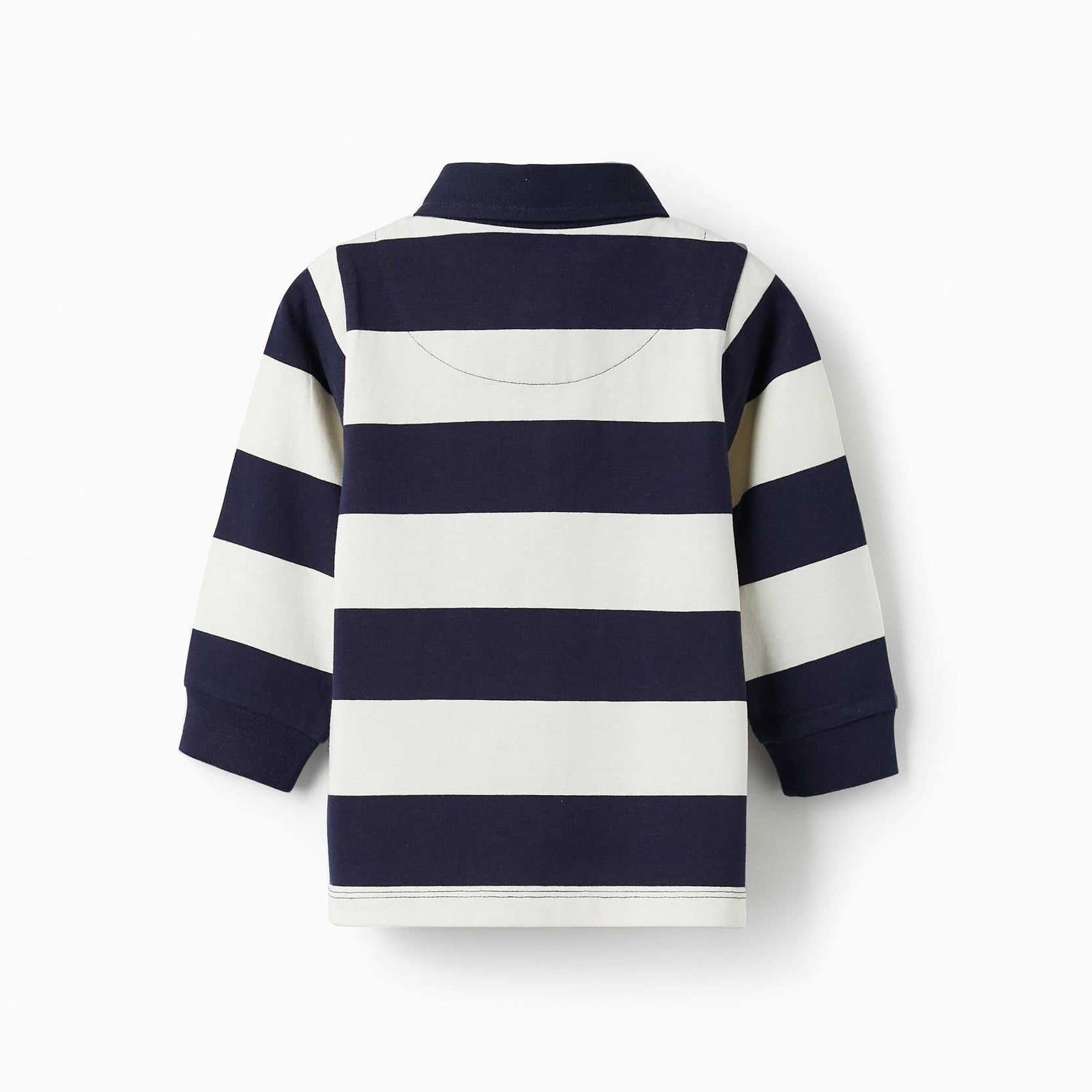 Striped Polo for Baby Boys, Dark Blue/Beige