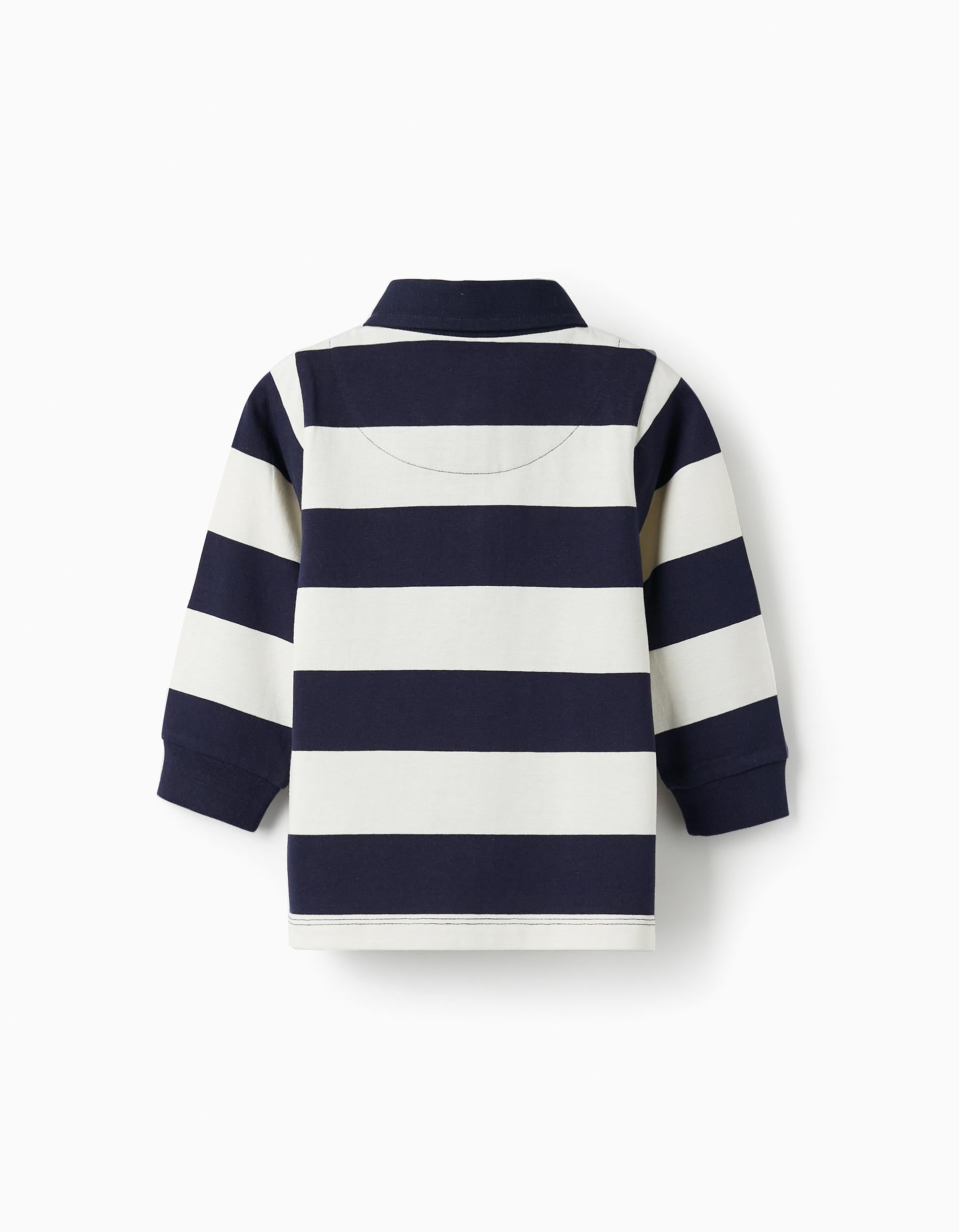 Striped Polo for Baby Boys, Dark Blue/Beige