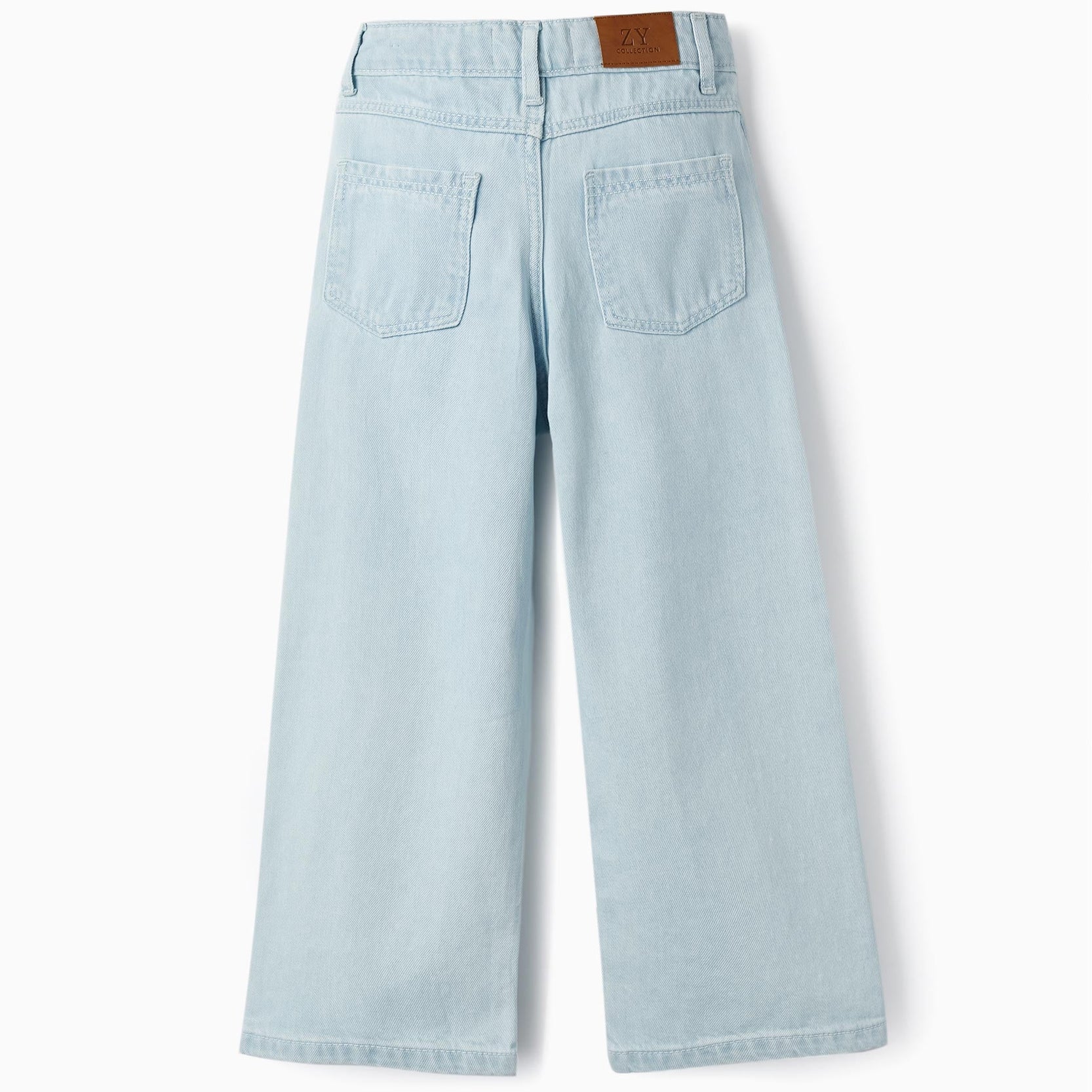 Cotton Denim Trousers with Sparkles for Girls 'Special Days', Light Blue