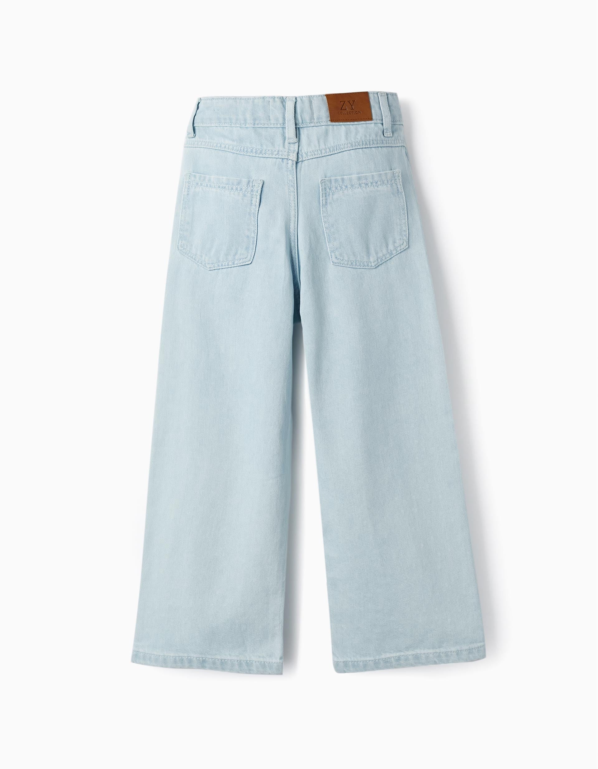 Cotton Denim Trousers with Sparkles for Girls 'Special Days', Light Blue