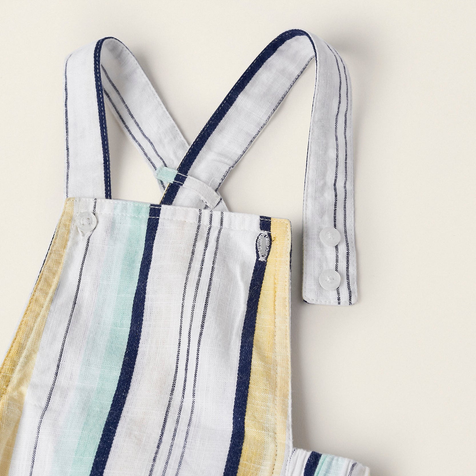 Plain Bodysuit + Striped Jumpsuit for Newborn Boys, Multicolour