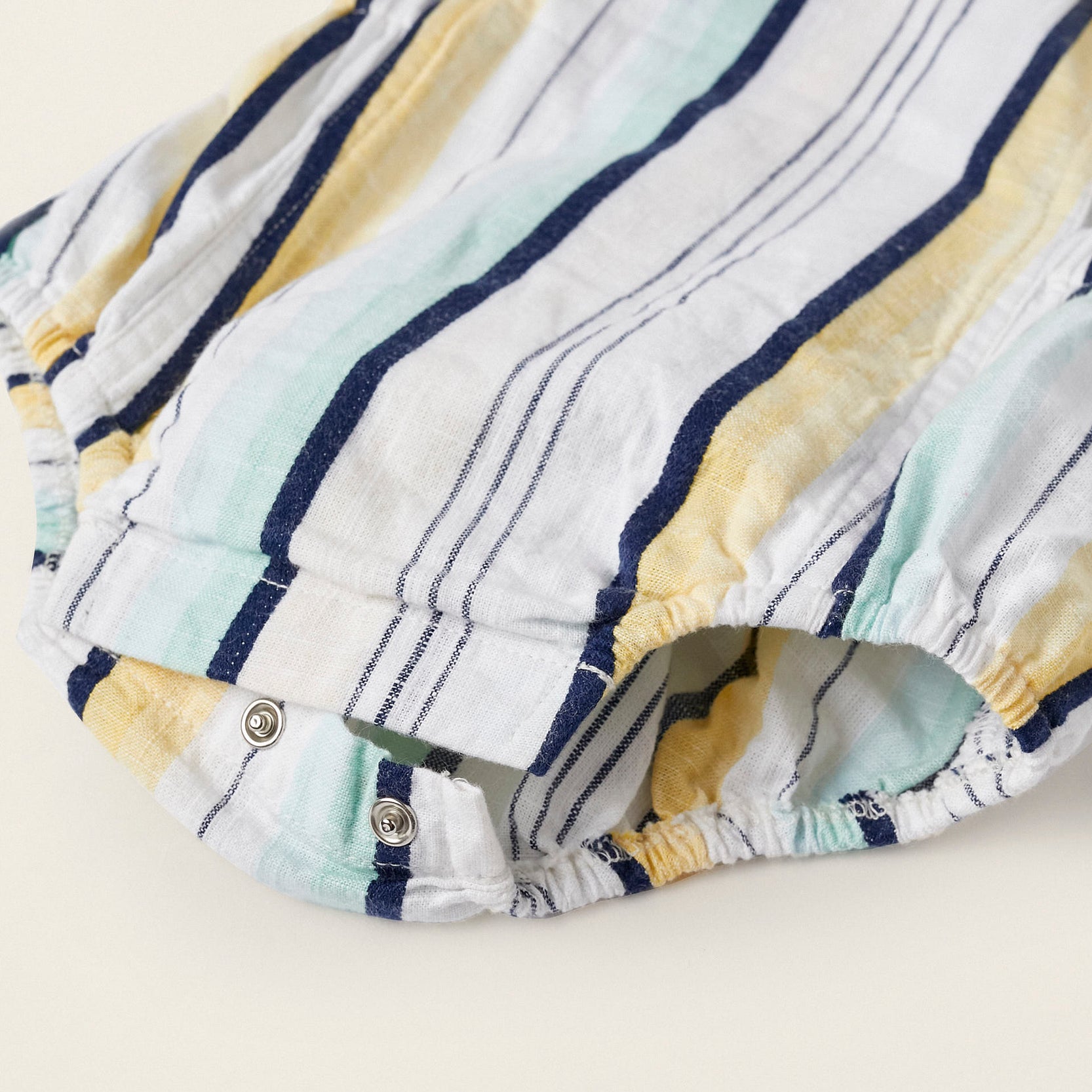 Plain Bodysuit + Striped Jumpsuit for Newborn Boys, Multicolour