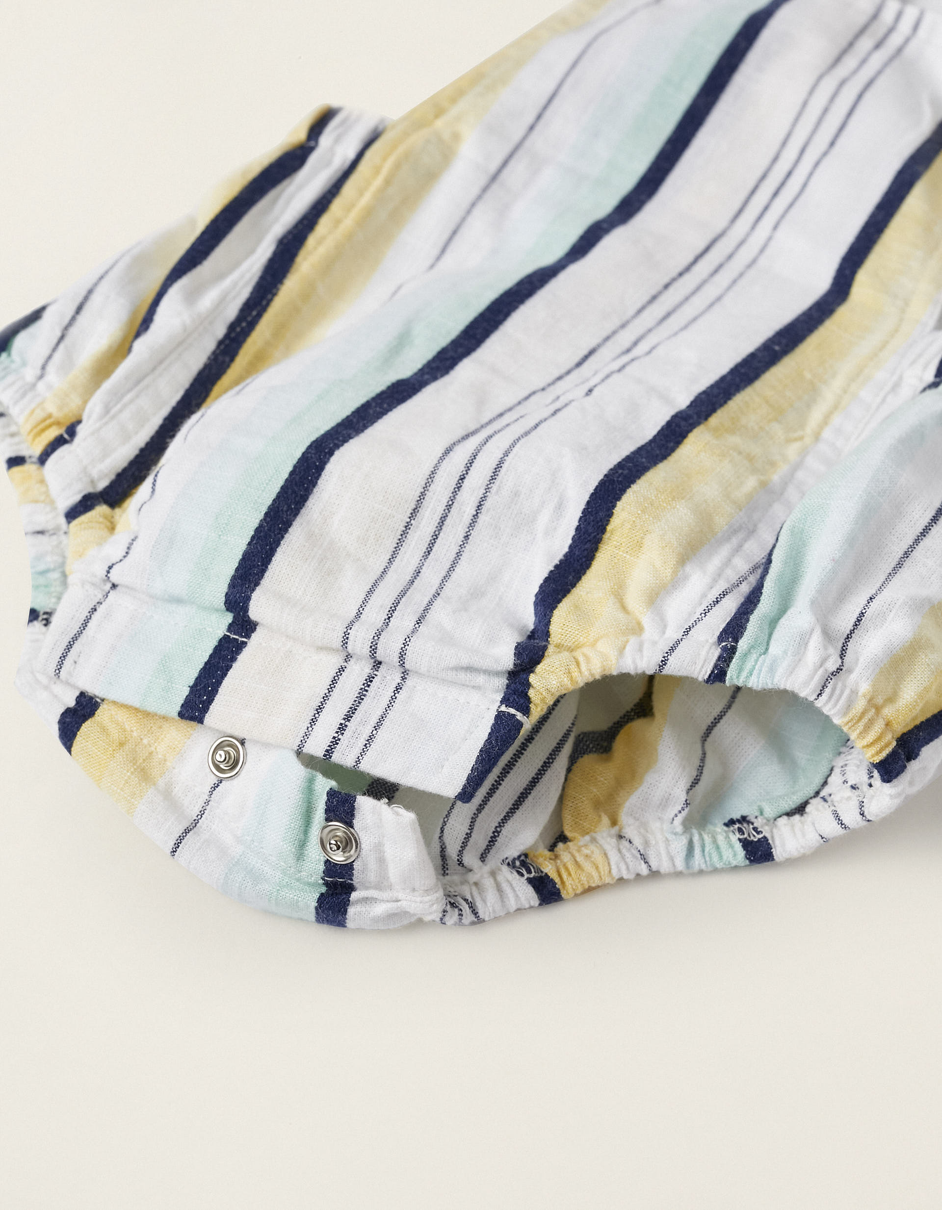 Plain Bodysuit + Striped Jumpsuit for Newborn Boys, Multicolour