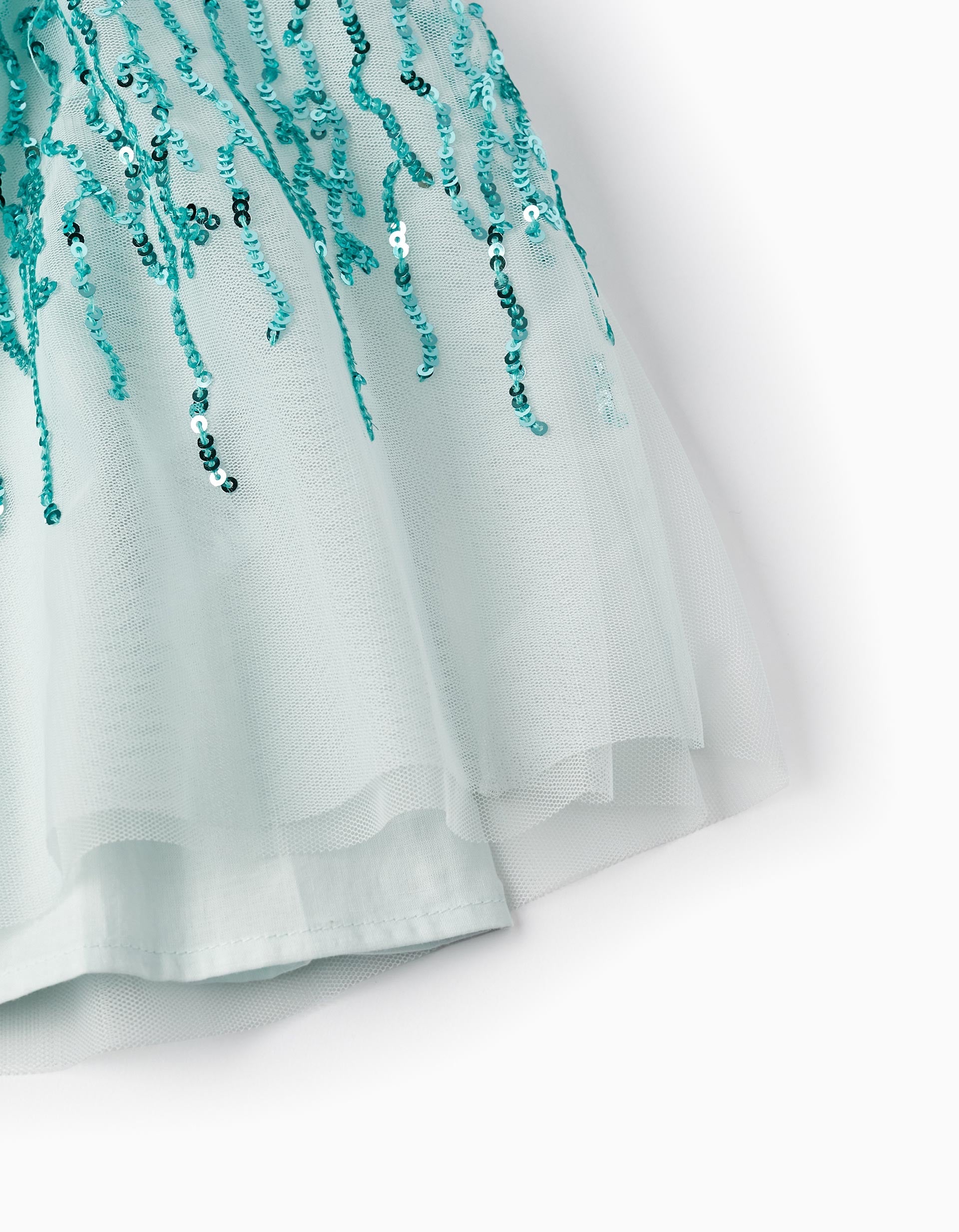 Dress with Tulle and Sequins for Baby Girls, Turquoise/Light Blue