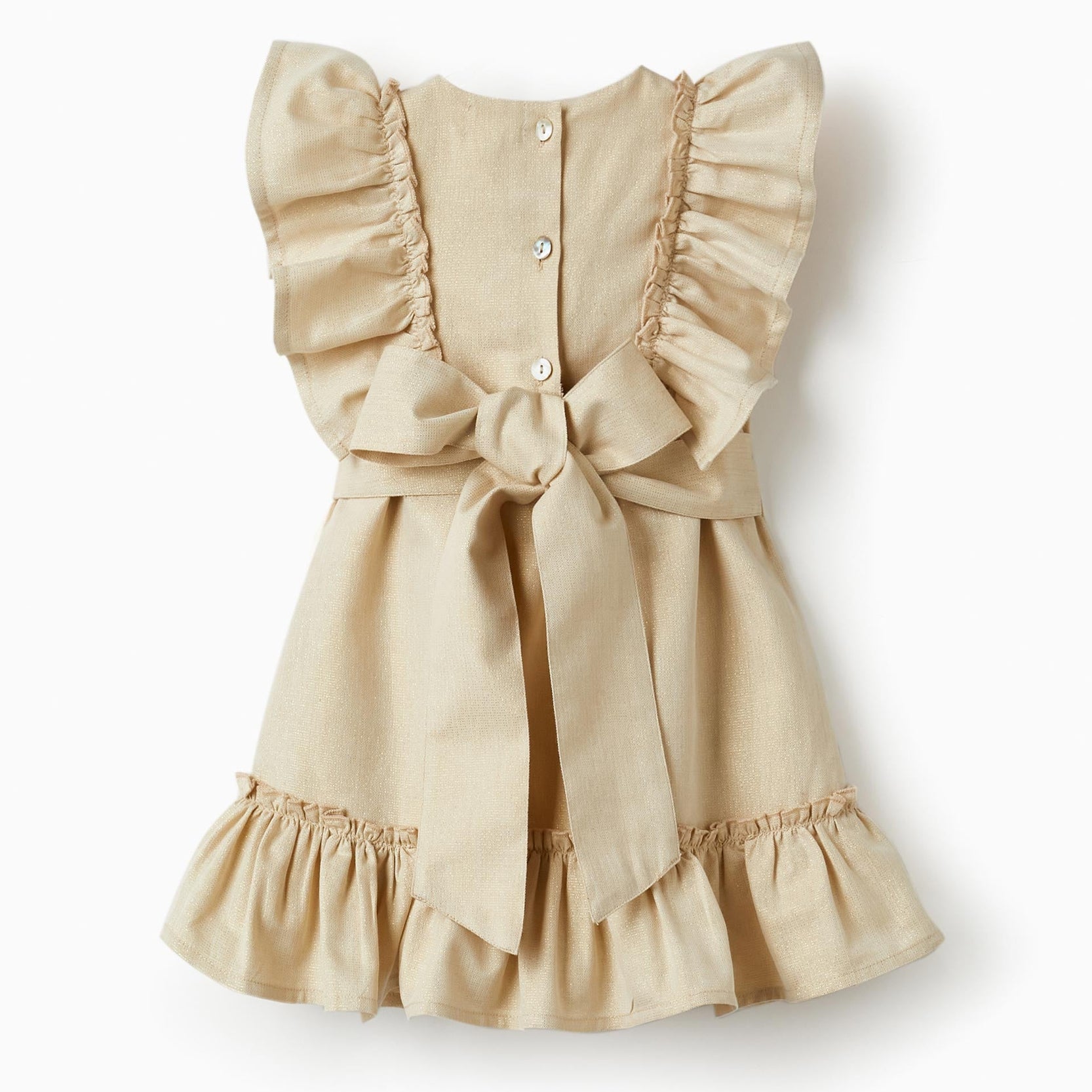 Dress with Ruffles and Lurex Threads for Baby Girls, Gold