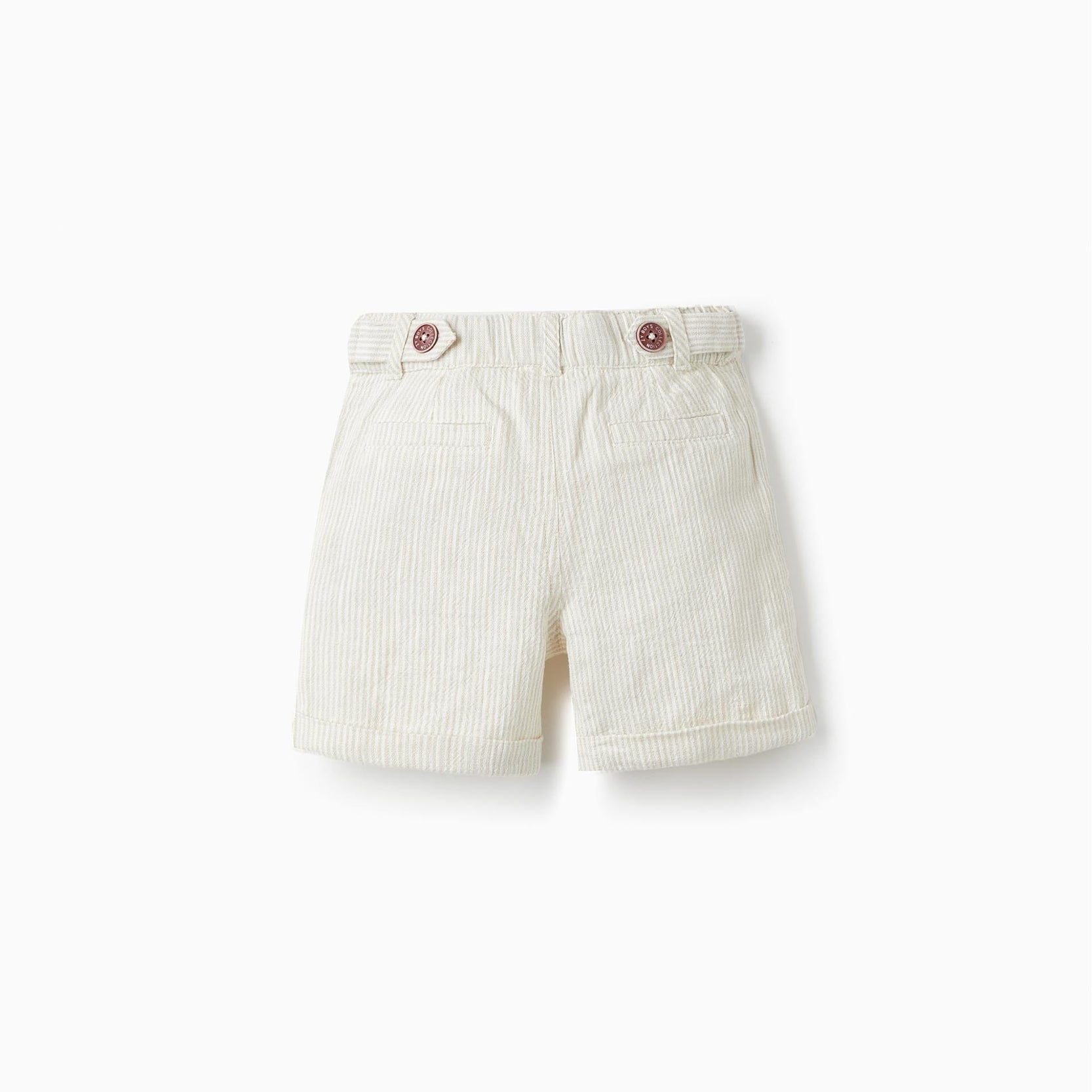 Striped Chino Shorts for Baby Boys, White/Beige