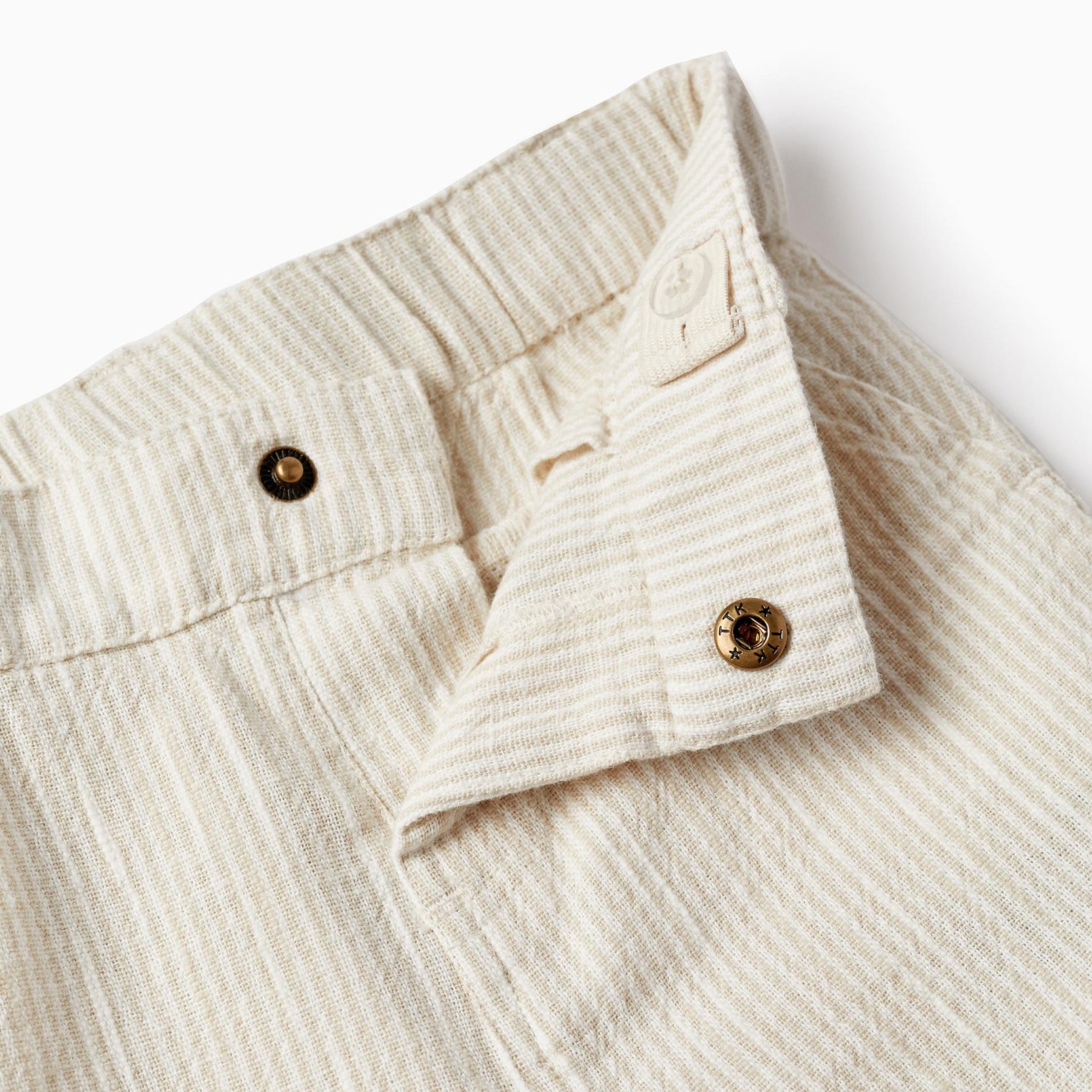 Striped Chino Shorts for Baby Boys, White/Beige