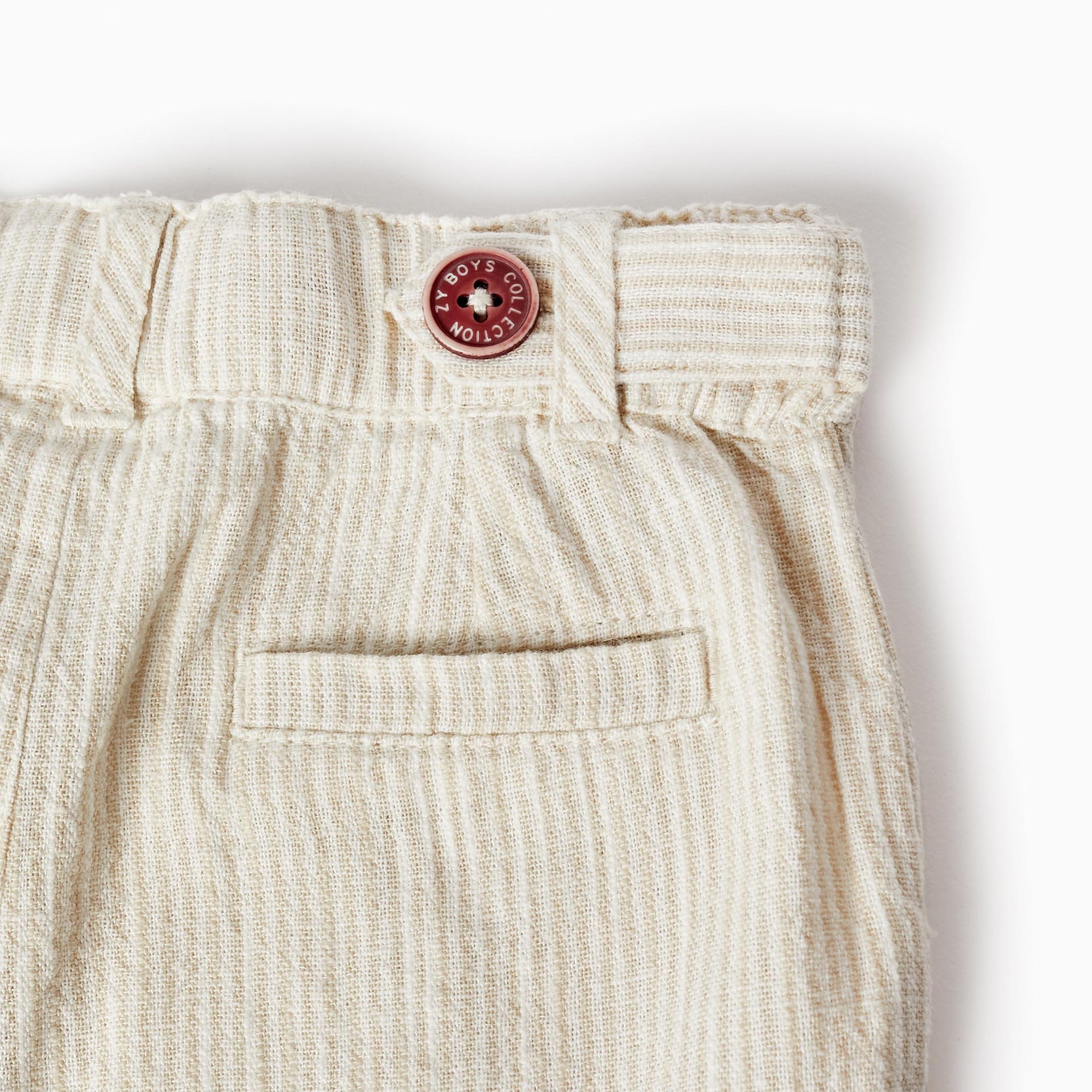 Striped Chino Shorts for Baby Boys, White/Beige