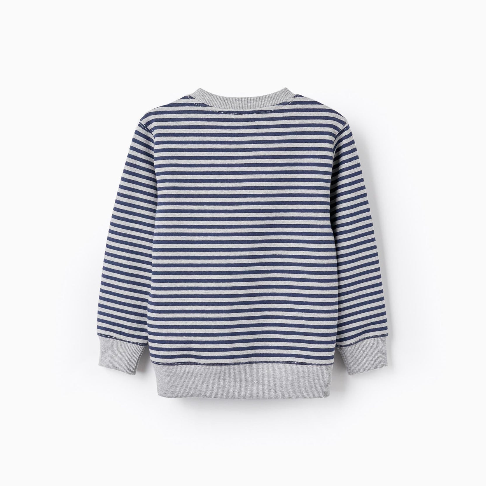 Striped Sweatshirt for Boys 'Birds', Dark Blue/Grey