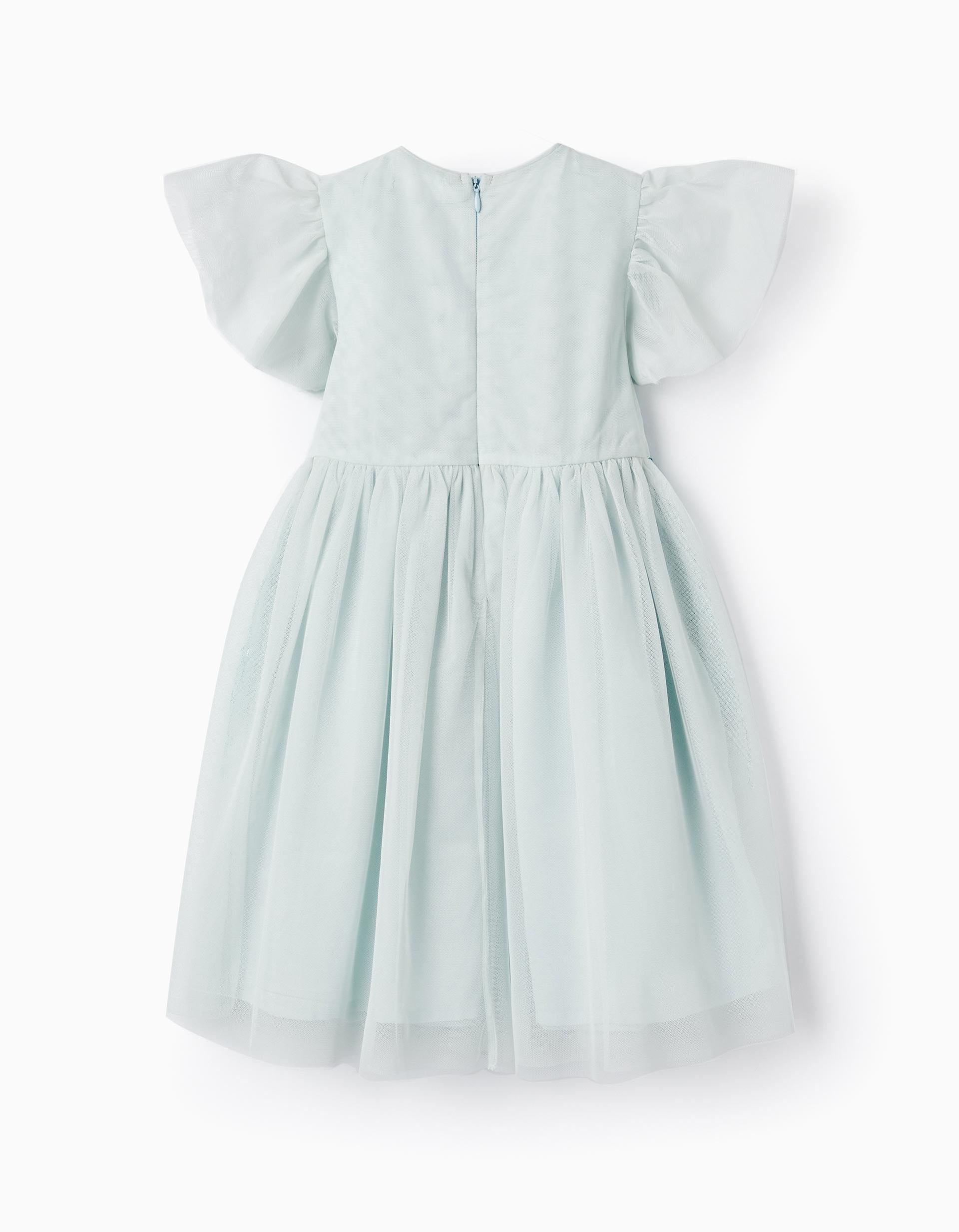 Dress with Tulle and Sequins for Girls, Turquoise/Light Blue