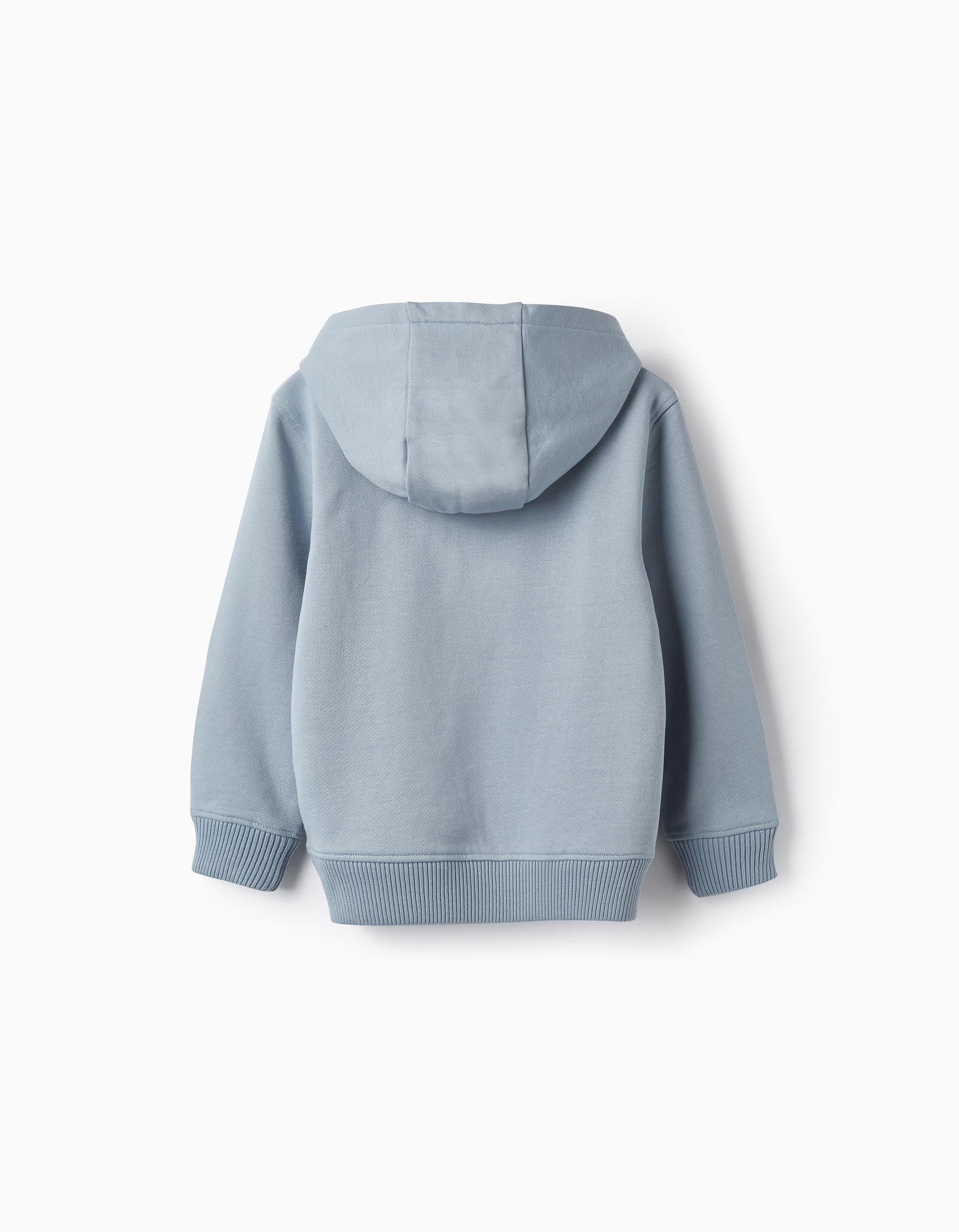 Cotton Hooded Sweatshirt for Boys, Light Blue